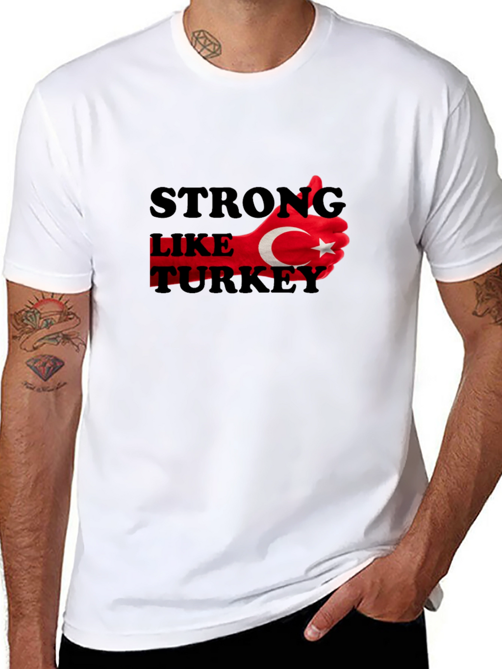 Strong Like Turkey Graphic T-Shirt - Black