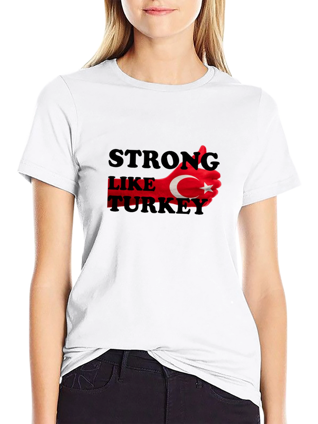 Strong Like Turkey Graphic T-Shirt - Black