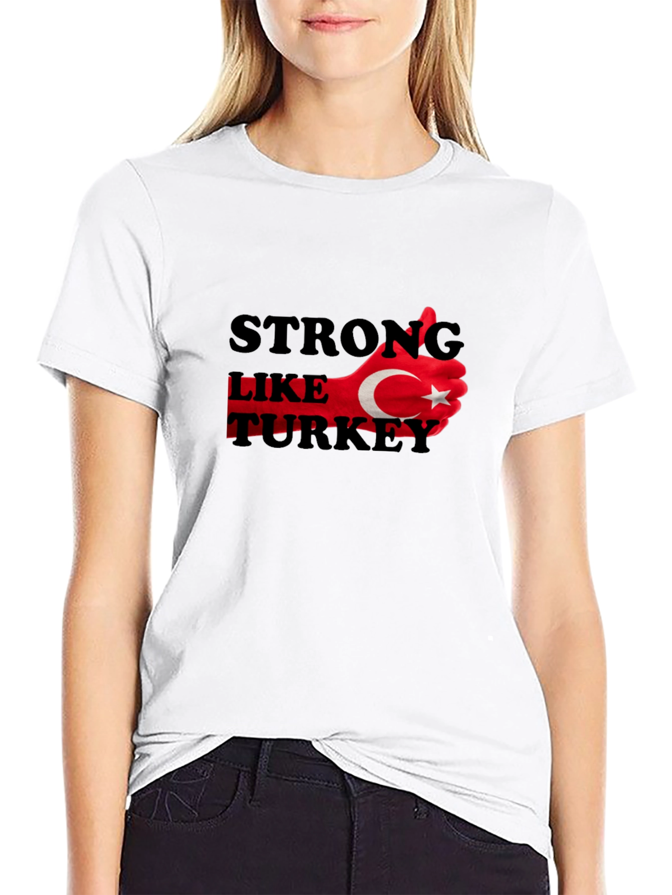 Strong Like Turkey Graphic T-Shirt - Black