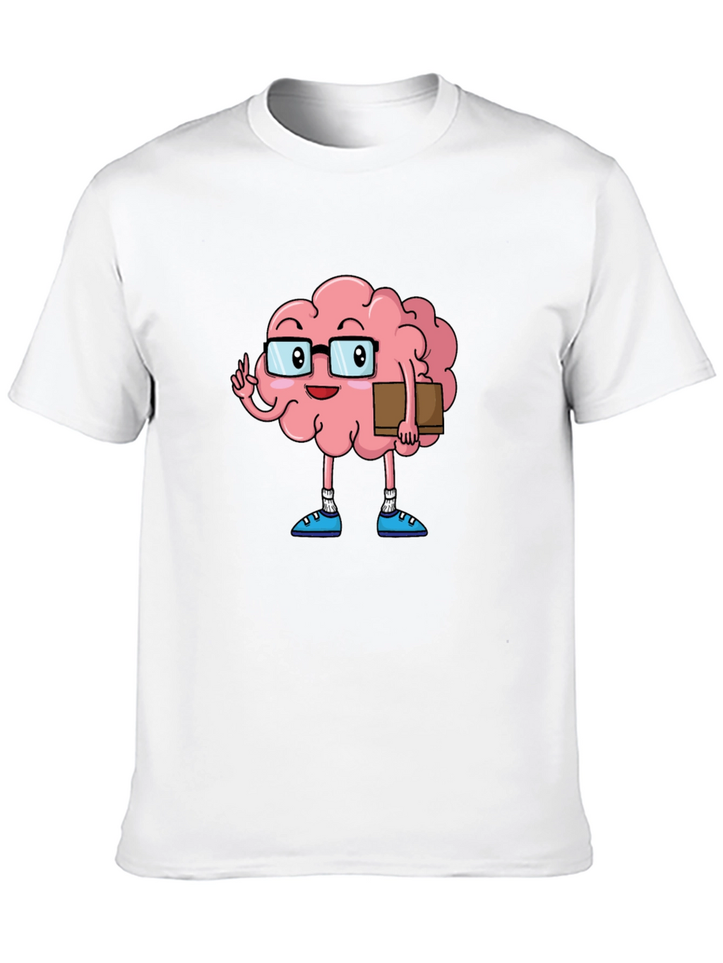 Brain Cartoon Graphic Tee - Smart Casual Style