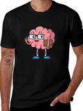Brain Cartoon Graphic Tee - Smart Casual Style