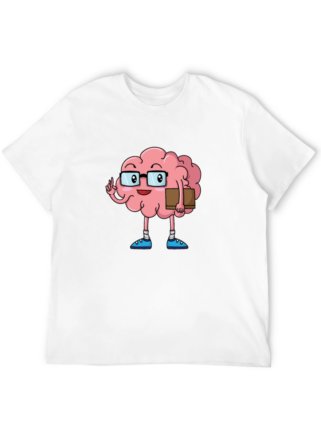 Brain Cartoon Graphic Tee - Smart Casual Style
