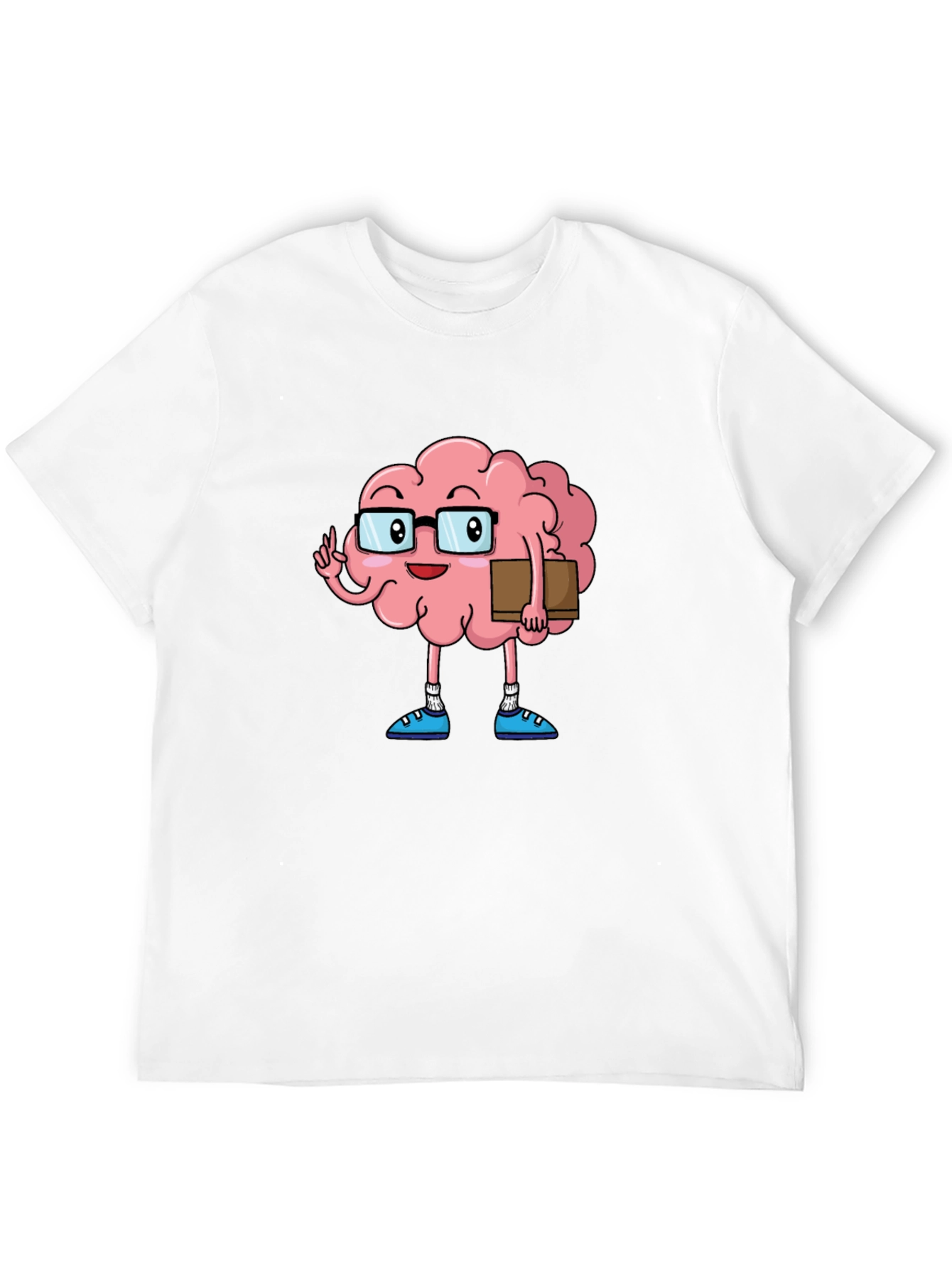 Brain Cartoon Graphic Tee - Smart Casual Style