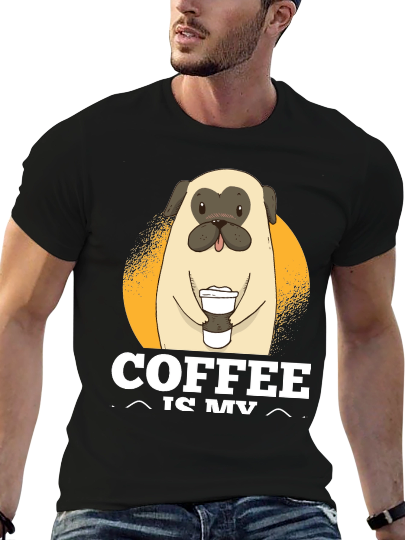 Coffee Loving Pug T-Shirt