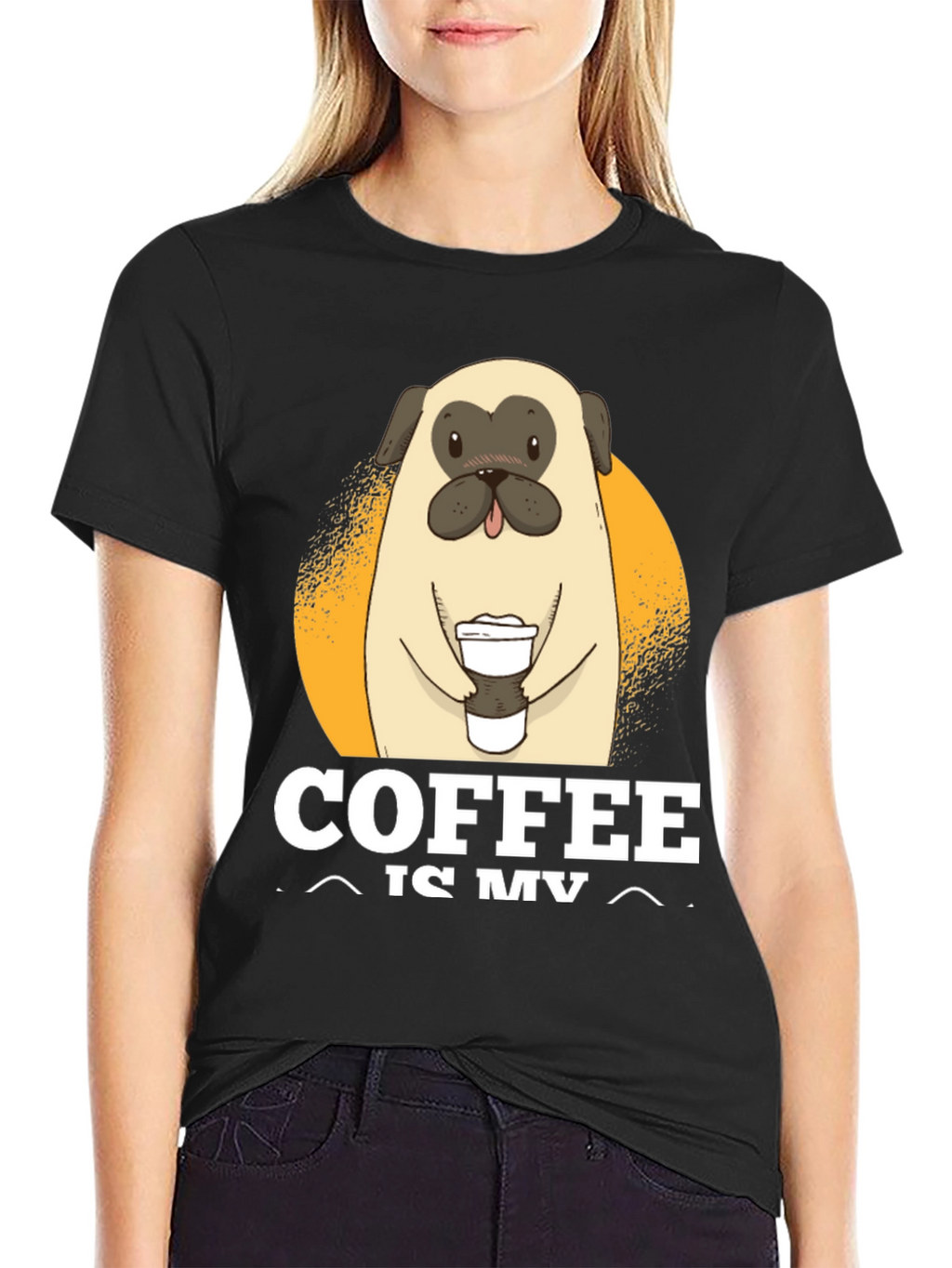 Coffee Loving Pug T-Shirt