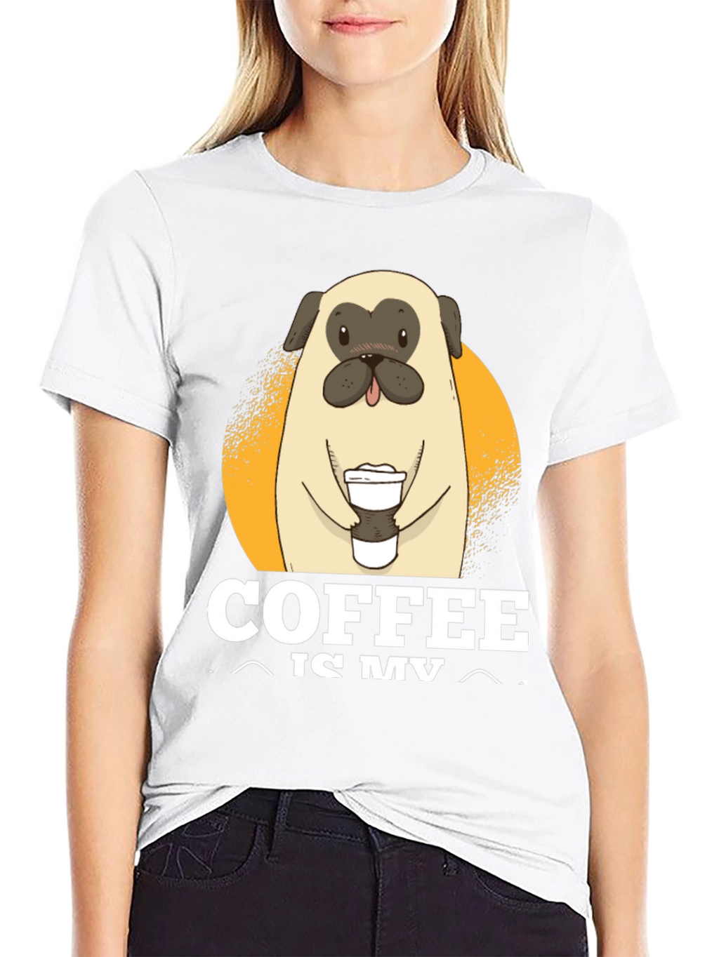 Coffee Loving Pug T-Shirt