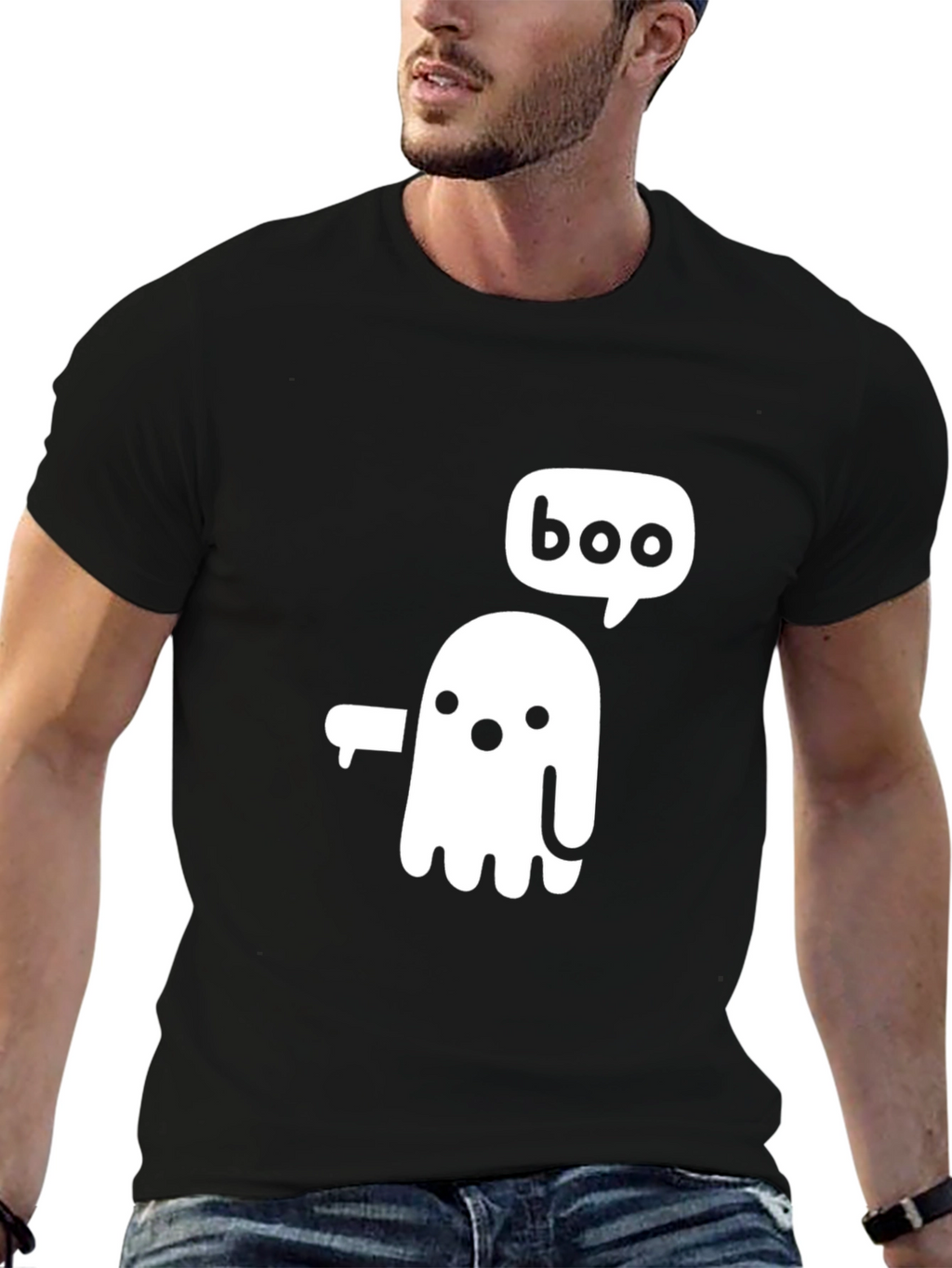 Boo Ghost Graphic Tee - Halloween Spooky Season