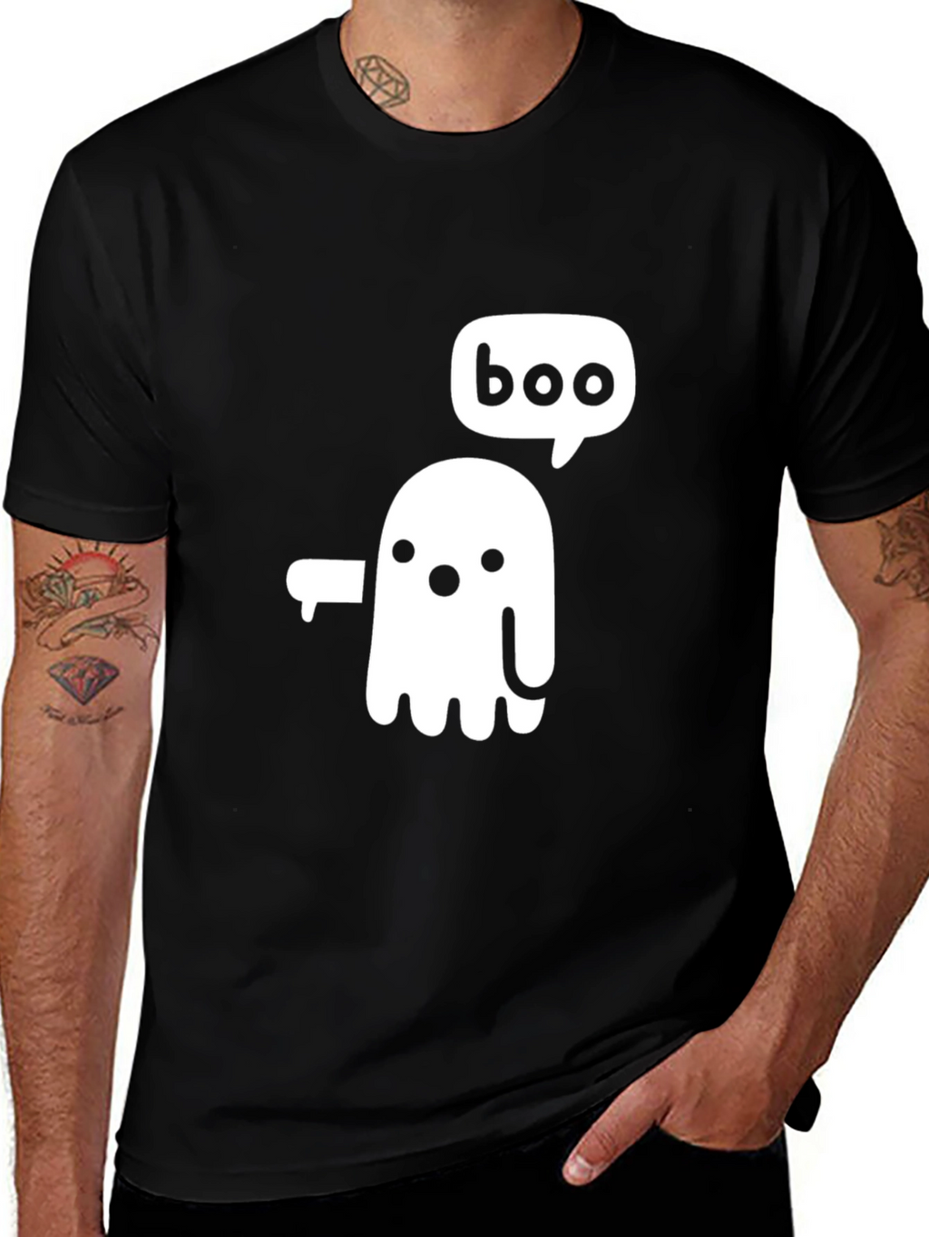 Boo Ghost Graphic Tee - Halloween Spooky Season