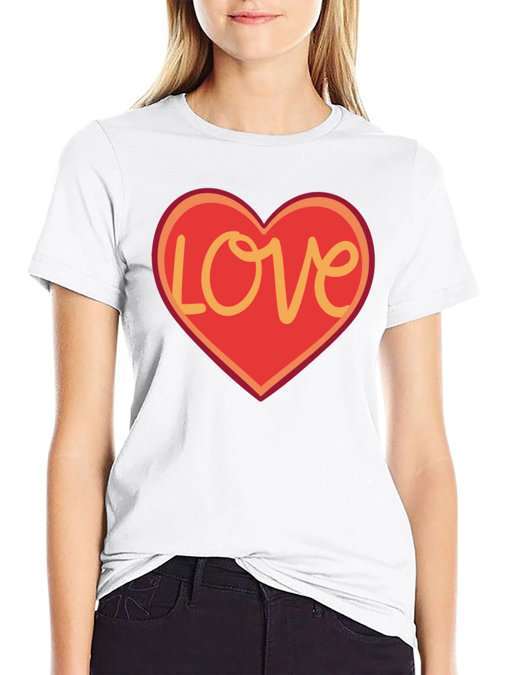 Love Heart Graphic T-Shirt - Black