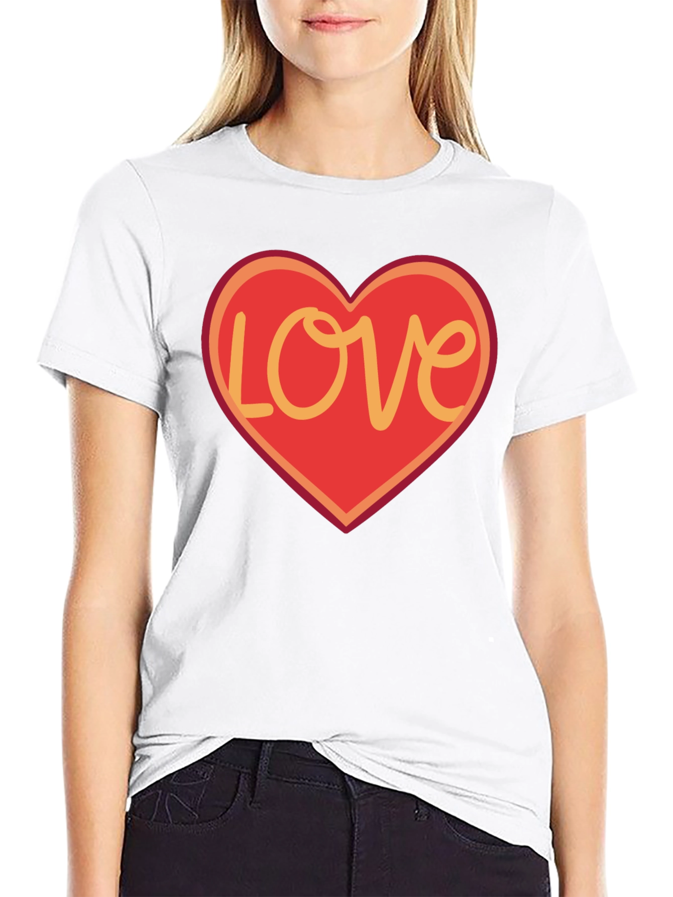 Love Heart Graphic T-Shirt - Black