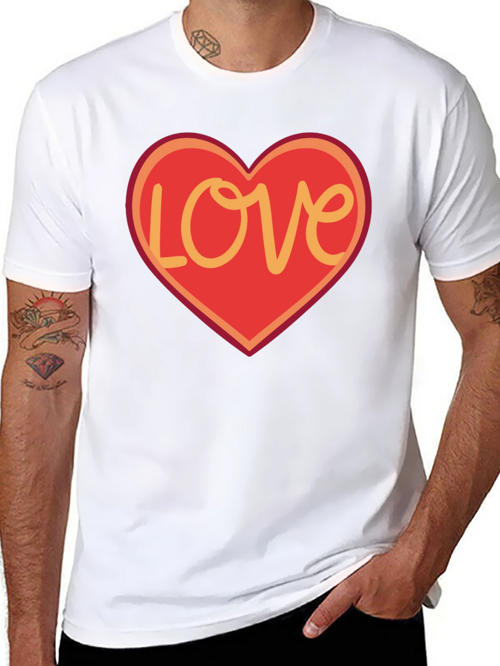 Love Heart Graphic T-Shirt - Black