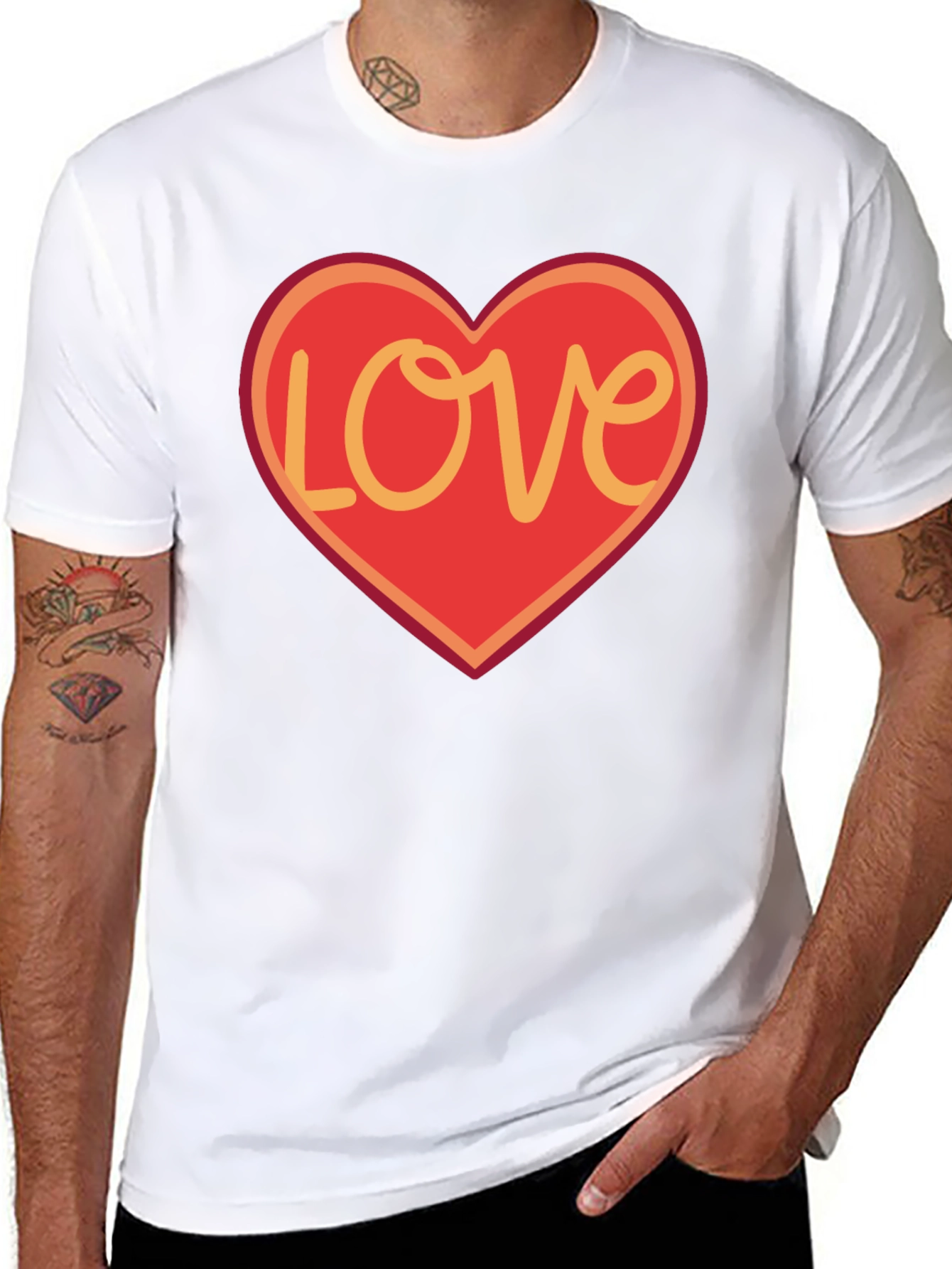 Love Heart Graphic T-Shirt - Black