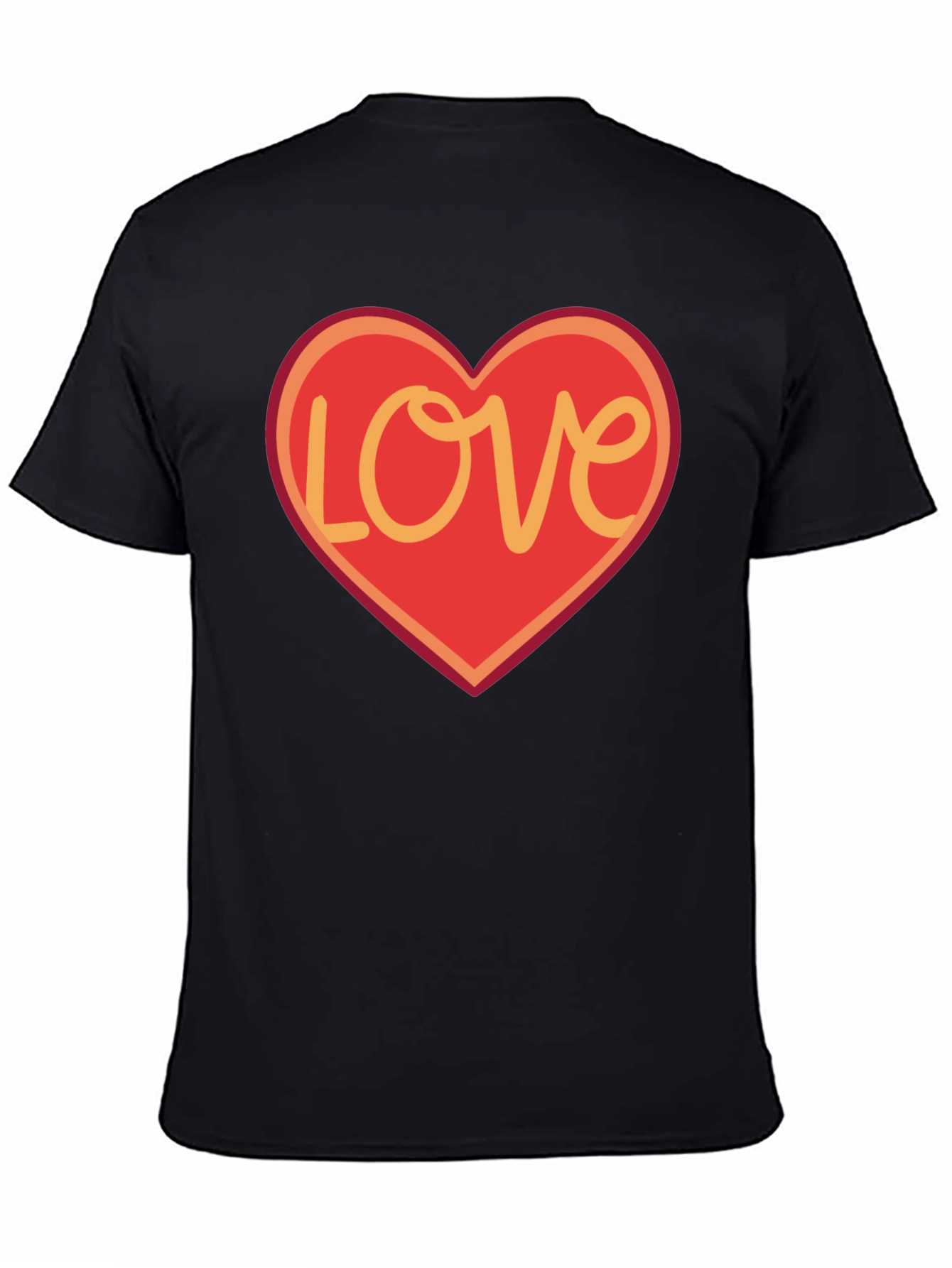 Love Heart Graphic T-Shirt - Black