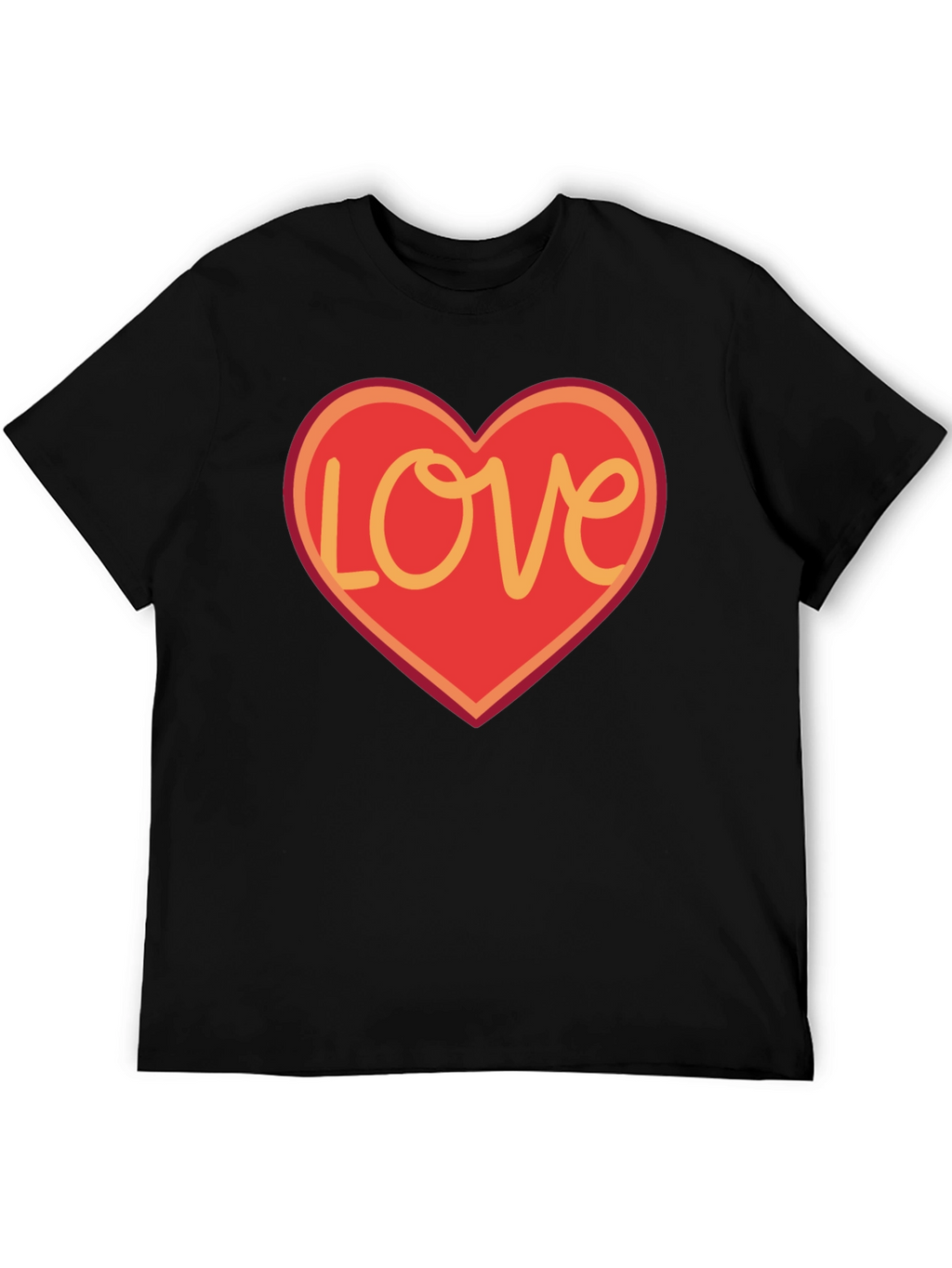Love Heart Graphic T-Shirt - Black