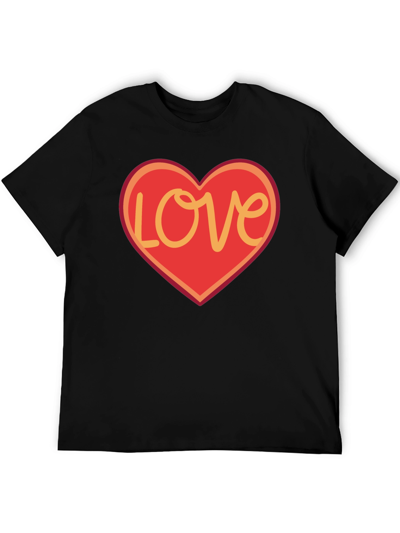 Love Heart Graphic T-Shirt - Black