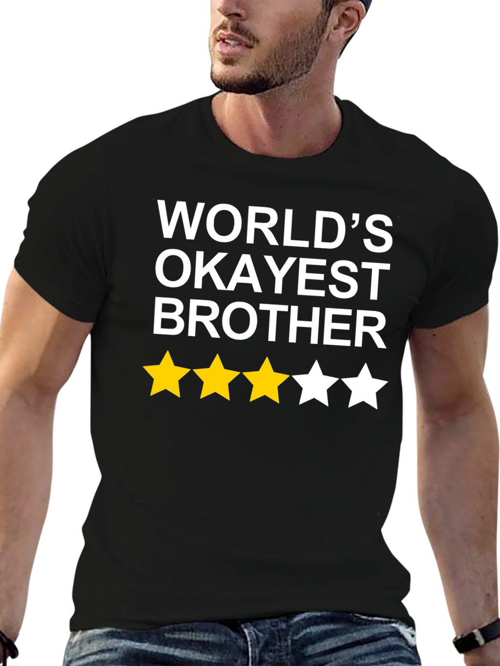 Worlds Okayest Brother T-Shirt Funny Novelty Gift