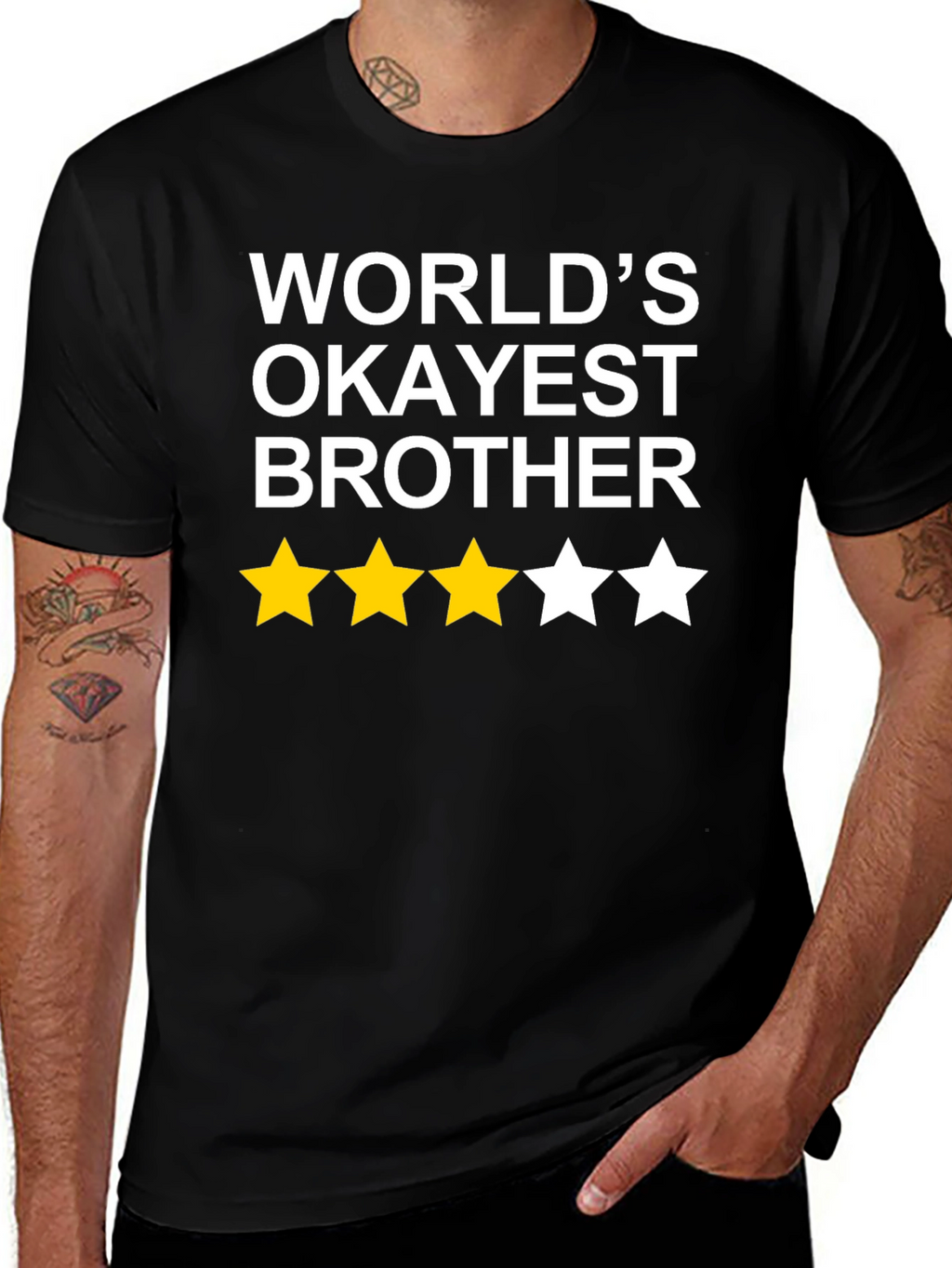 Worlds Okayest Brother T-Shirt Funny Novelty Gift