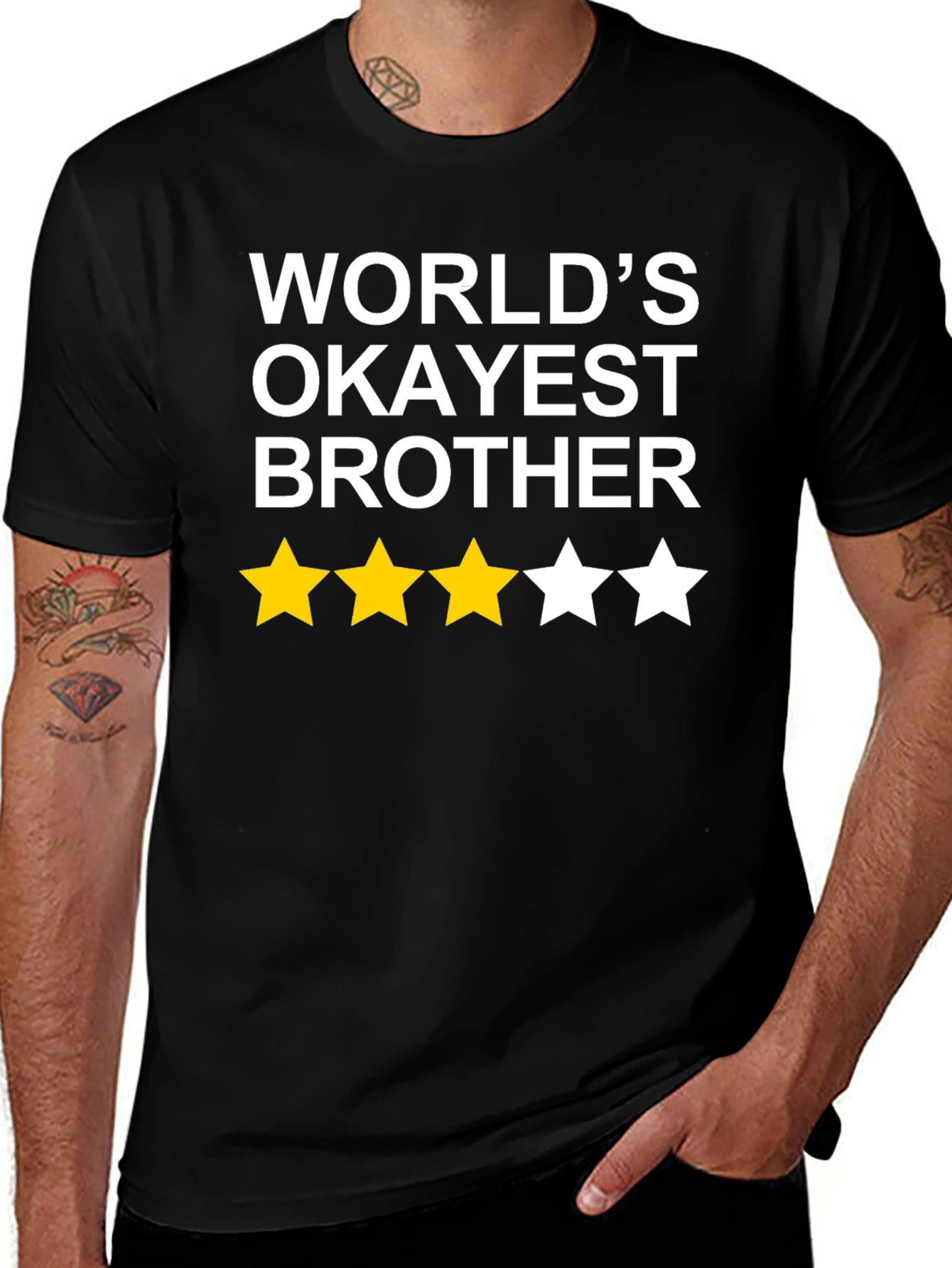 Worlds Okayest Brother T-Shirt Funny Novelty Gift