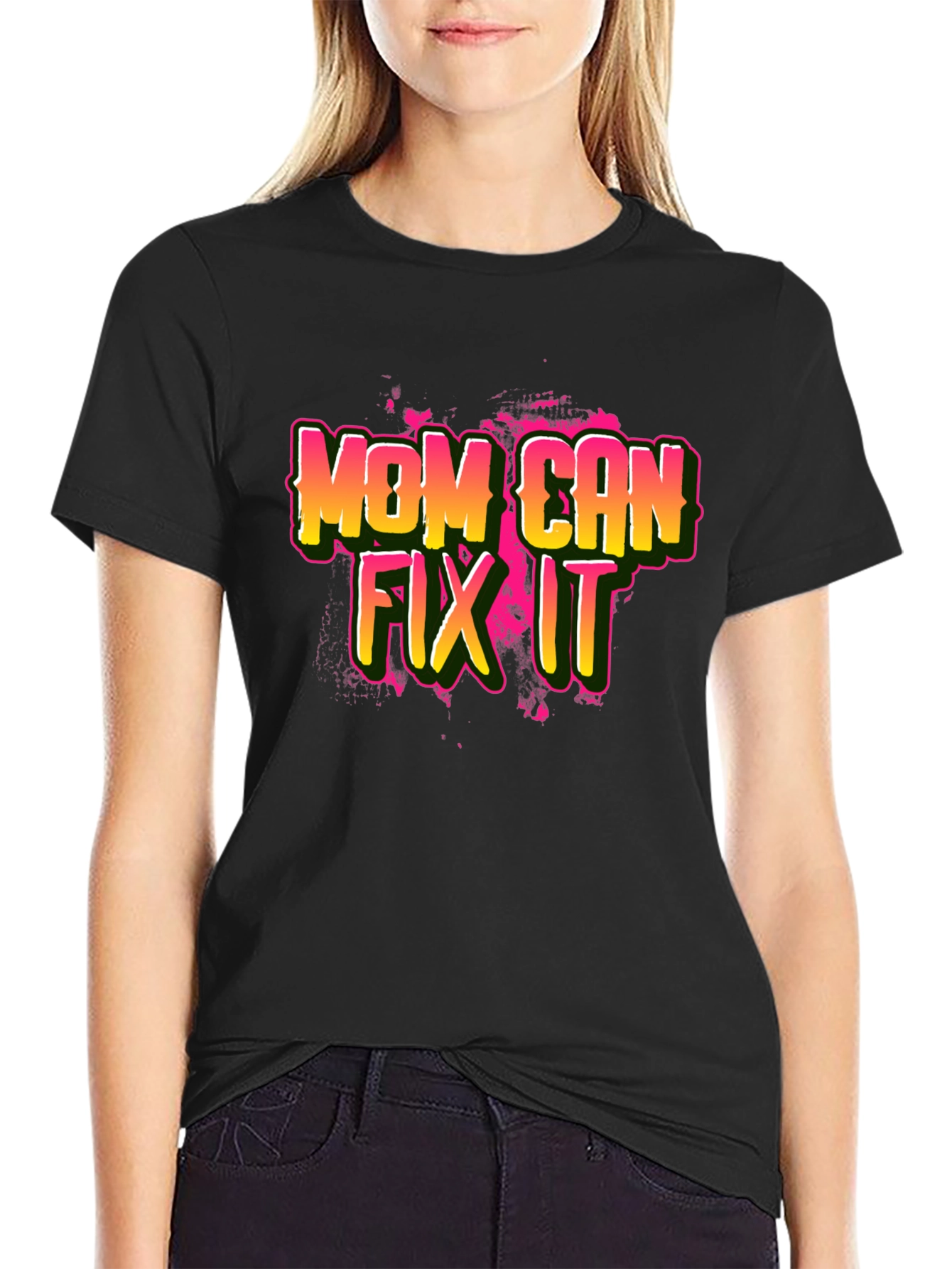 Mom Can Fix It Black T-Shirt