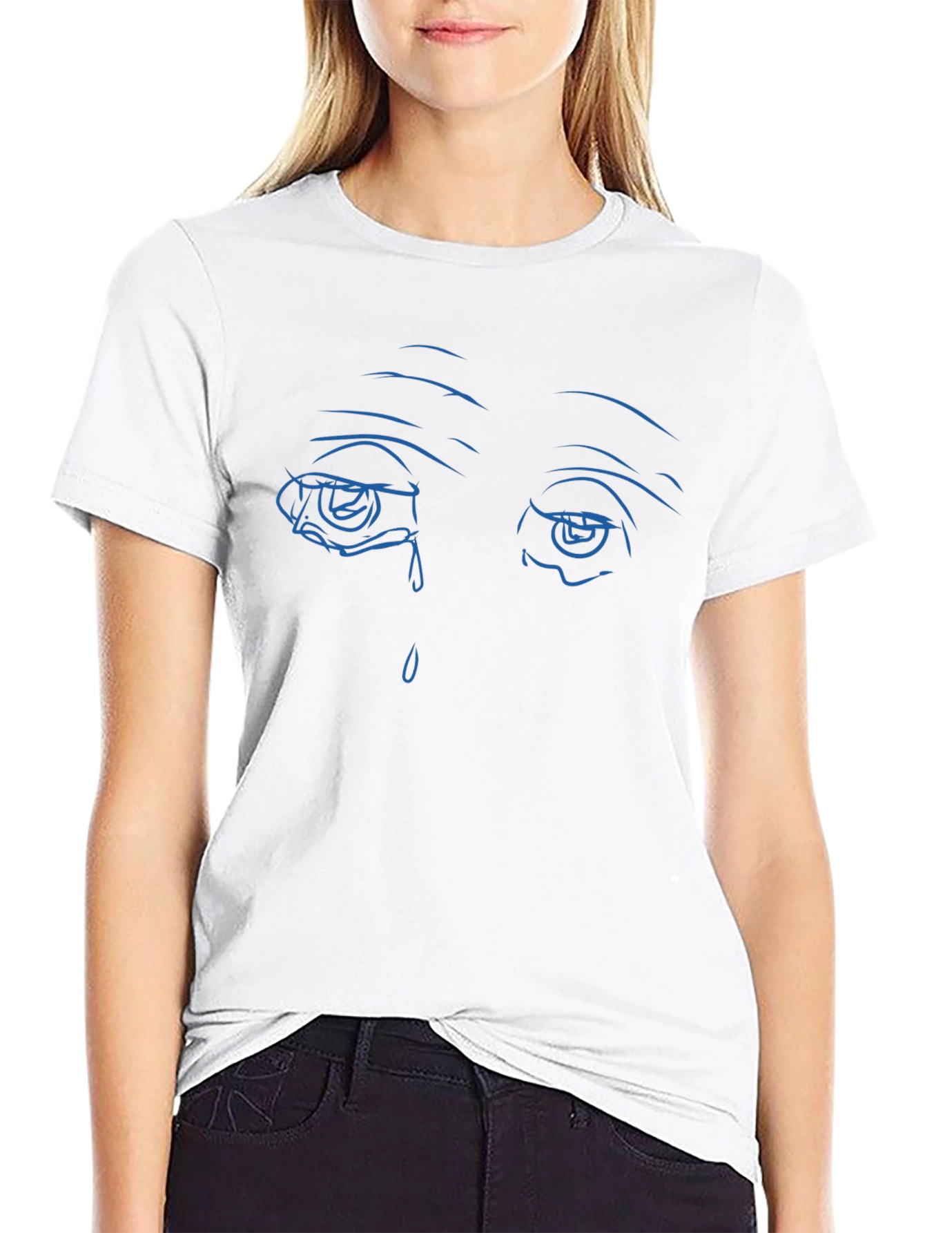 Sad Eyes Graphic Black T-Shirt