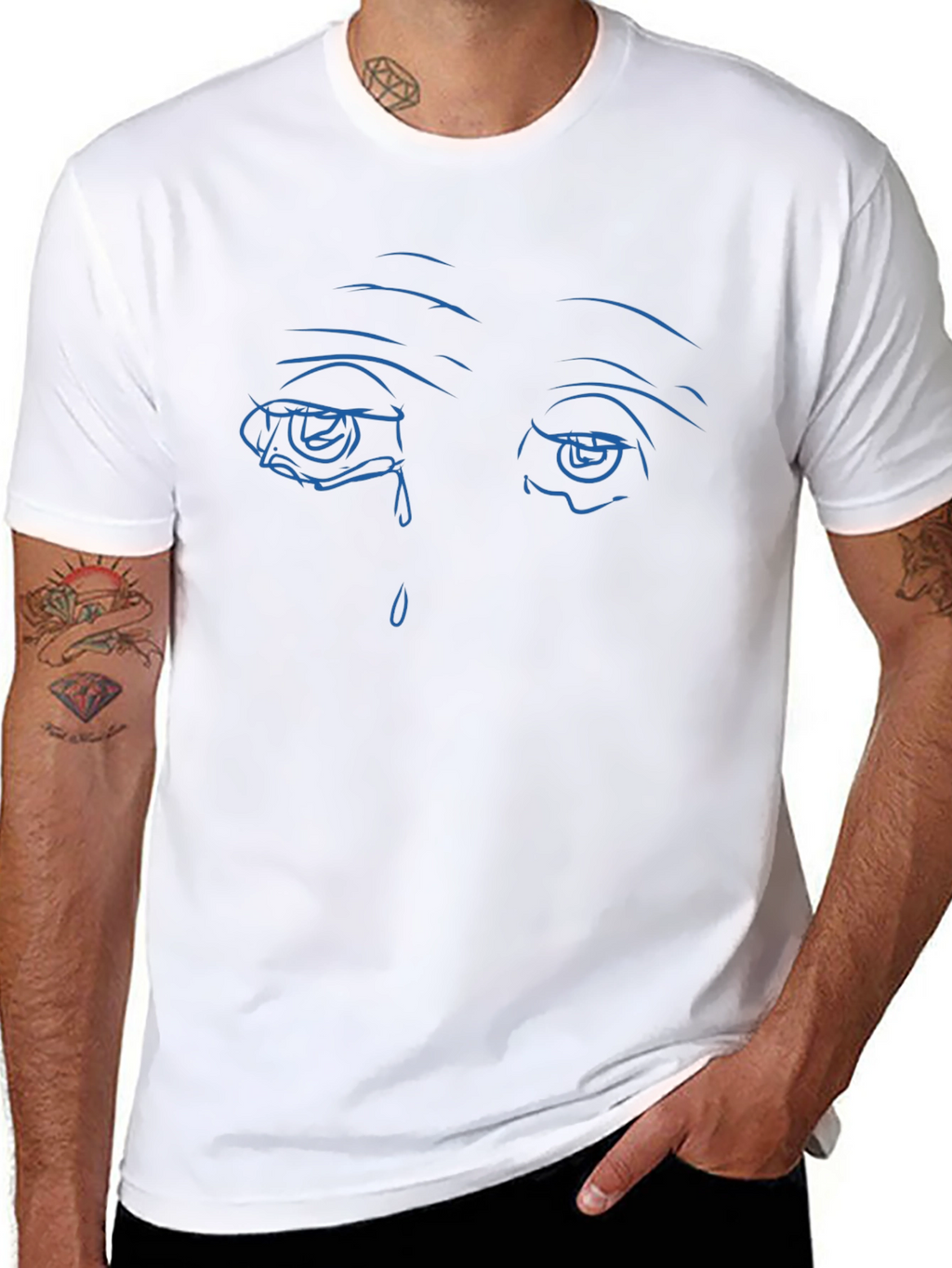 Sad Eyes Graphic Black T-Shirt