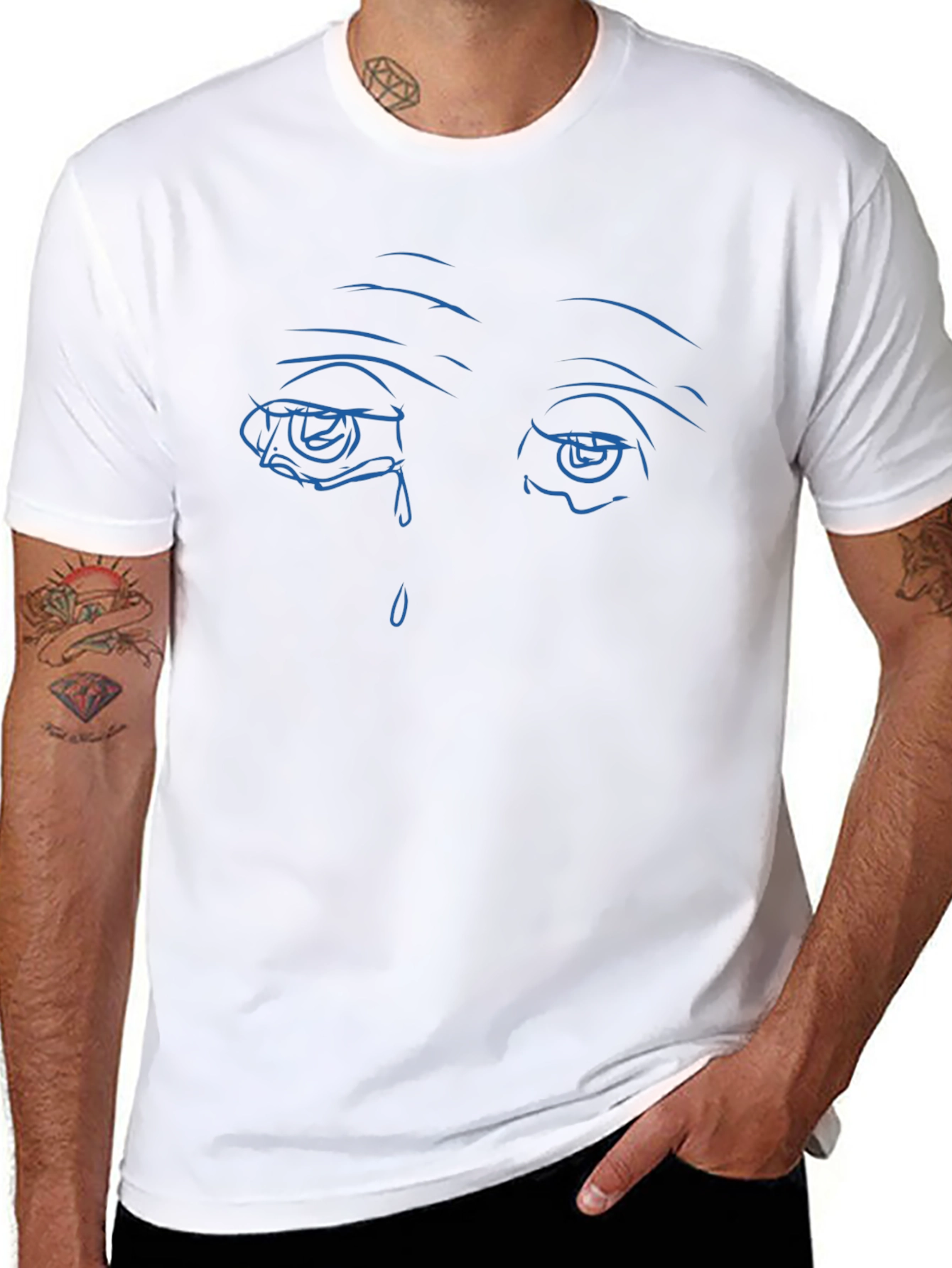 Sad Eyes Graphic Black T-Shirt