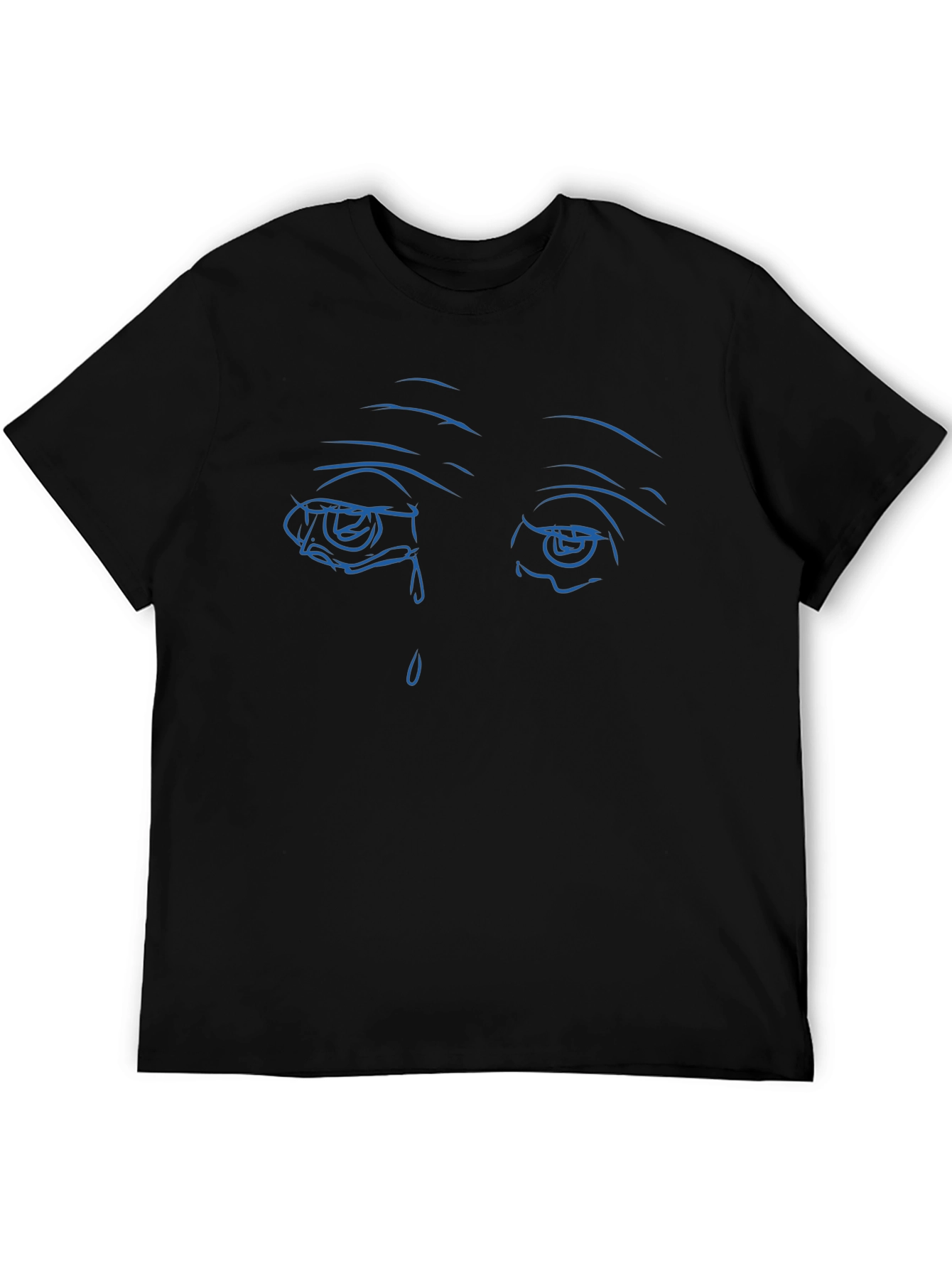 Sad Eyes Graphic Black T-Shirt
