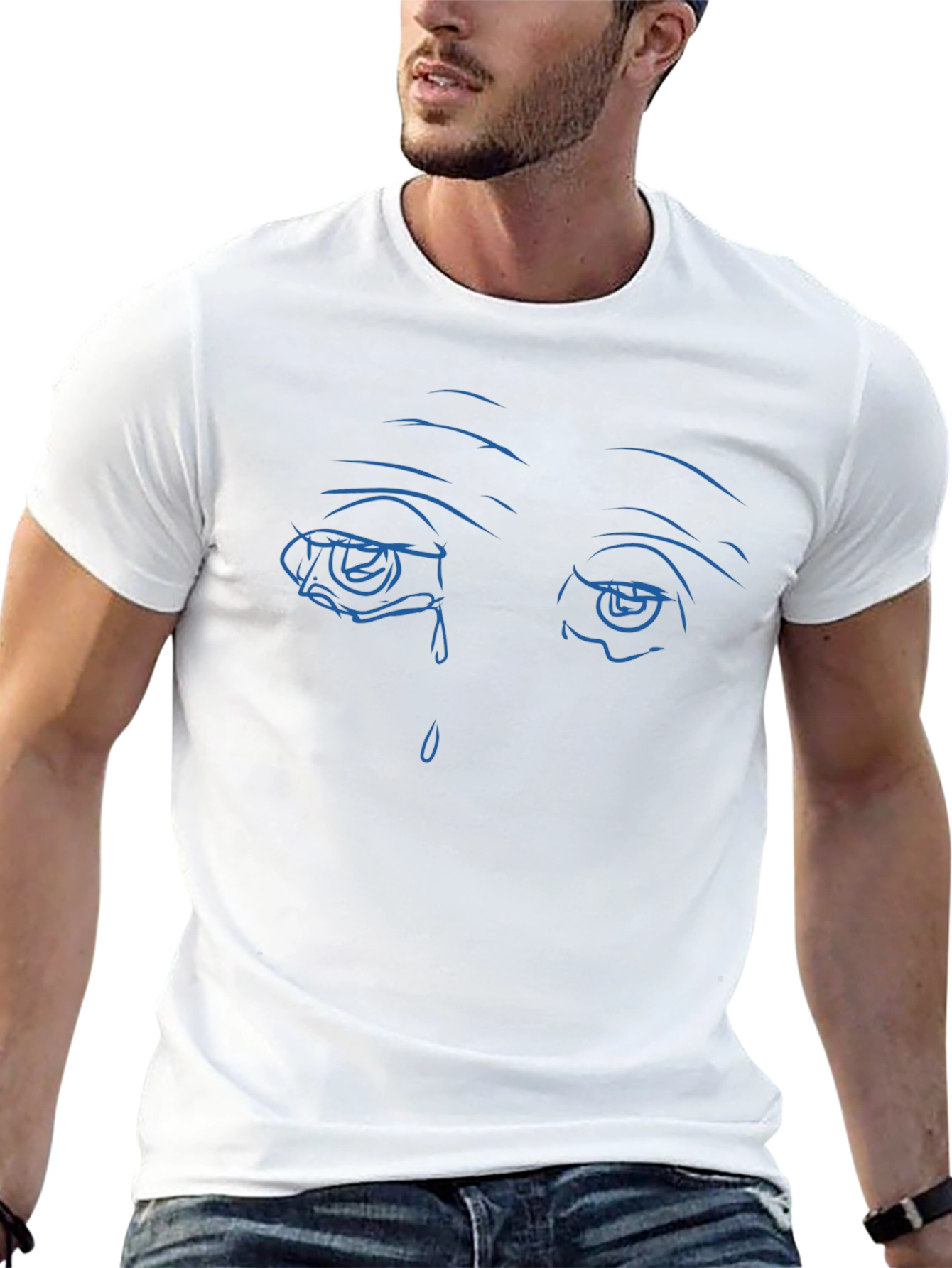 Sad Eyes Graphic Black T-Shirt