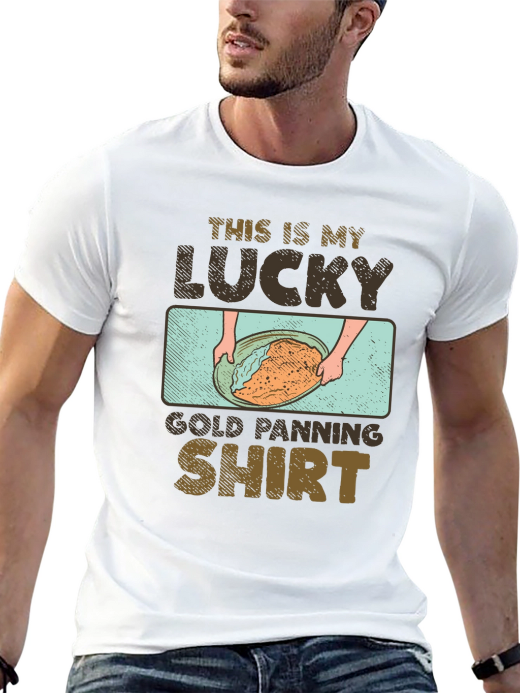 Lucky Gold Panning Shirt - Mens Graphic Tee