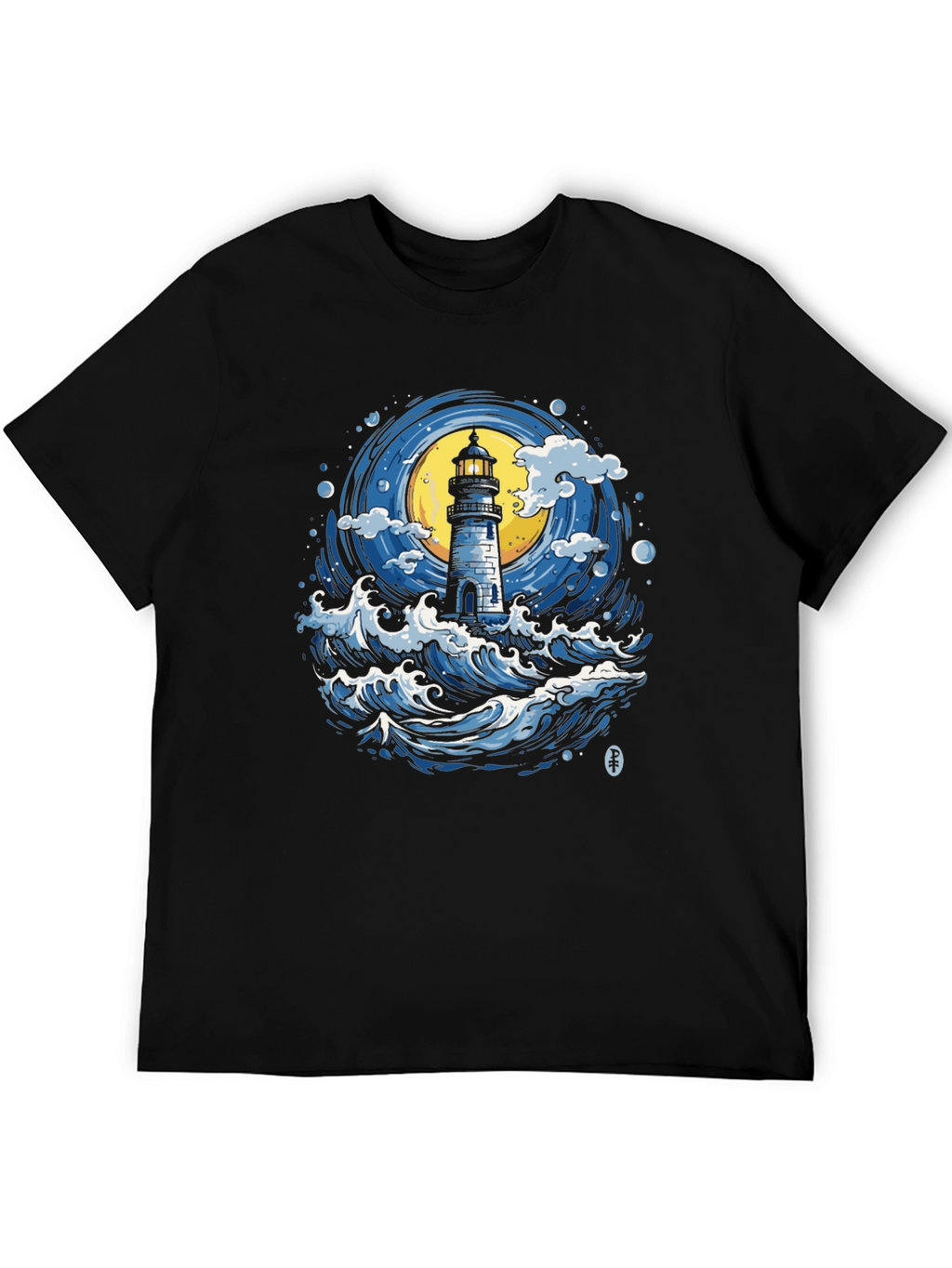 Lighthouse Waves Graphic Tee - Nautical Style