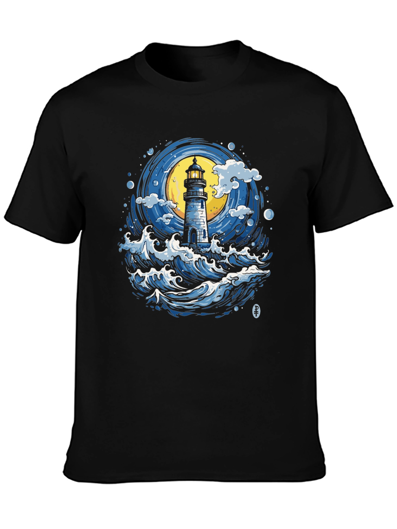 Lighthouse Waves Graphic Tee - Nautical Style