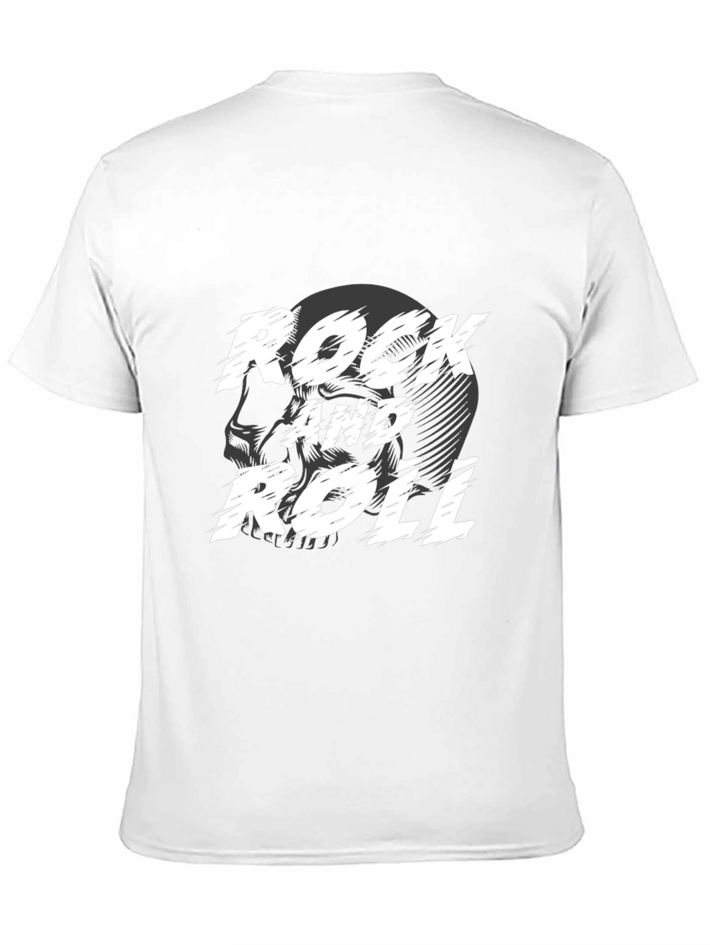 Rock and Roll Skull Graphic Black T-Shirt