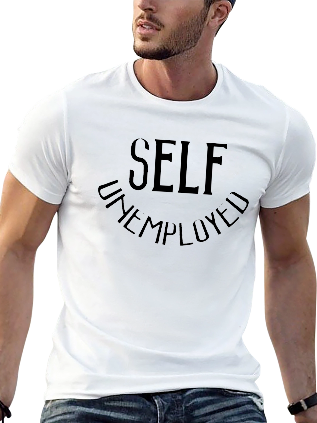 Self Unemployed Graphic Tee - Casual Black T-Shirt