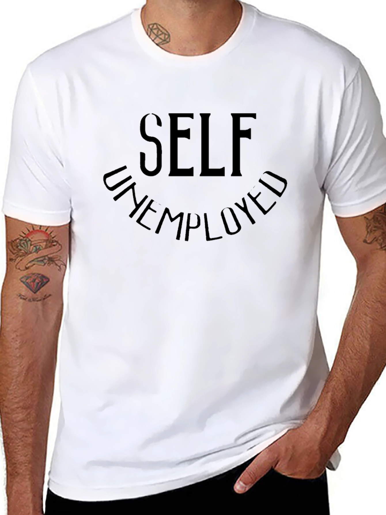 Self Unemployed Graphic Tee - Casual Black T-Shirt