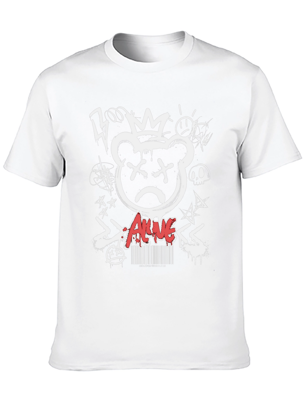 Edgy Graffiti Bear Graphic T-Shirt