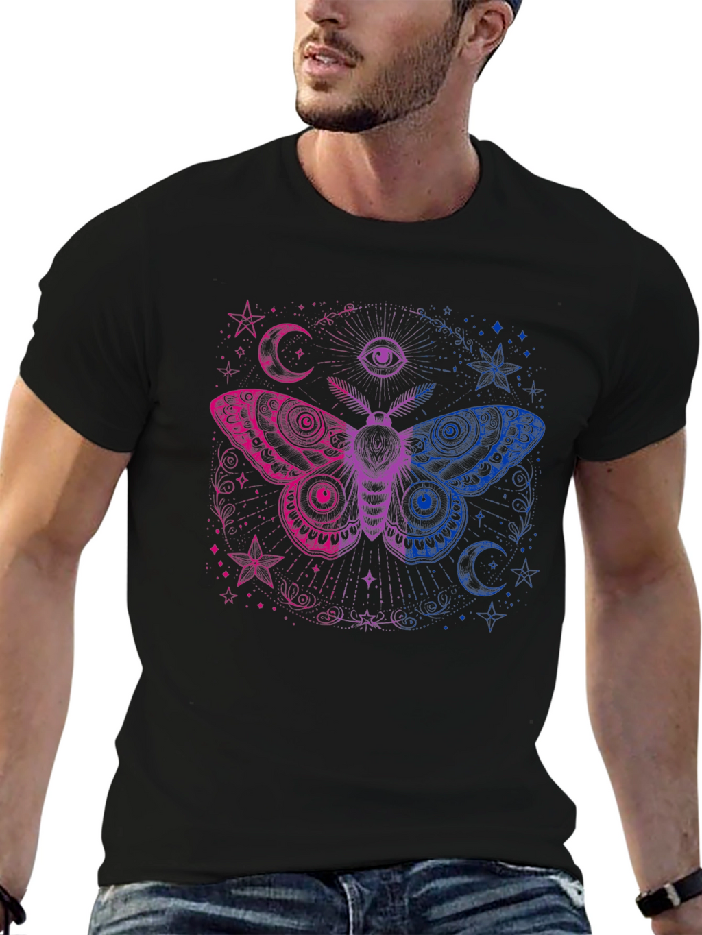 Bisexual Pride Moth Graphic T-Shirt