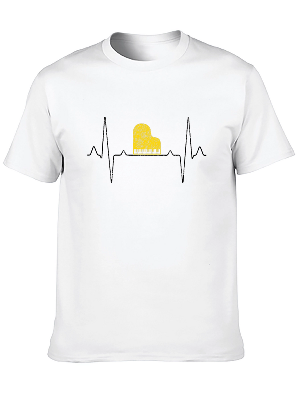 Piano Heartbeat Graphic T-Shirt - Music Lover Tee