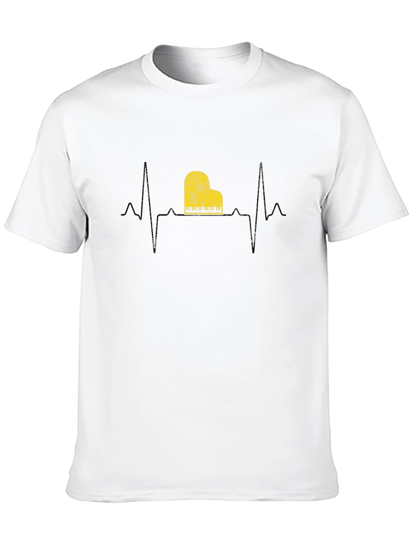 Piano Heartbeat Graphic T-Shirt - Music Lover Tee