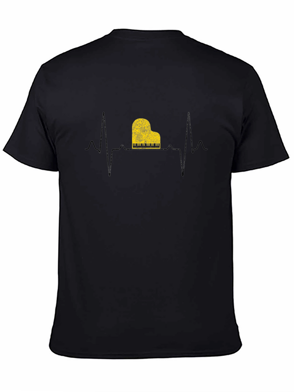 Piano Heartbeat Graphic T-Shirt - Music Lover Tee