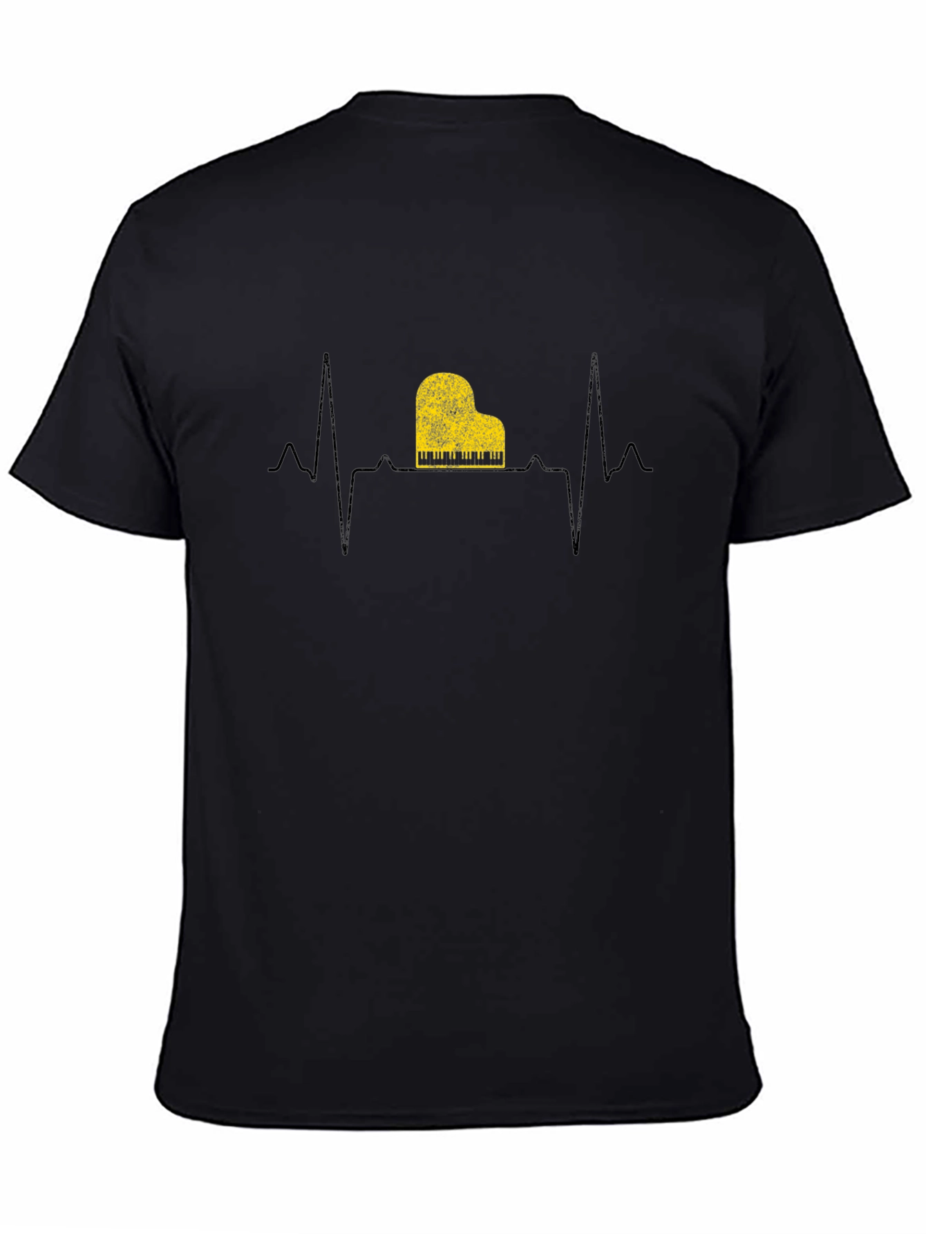 Piano Heartbeat Graphic T-Shirt - Music Lover Tee