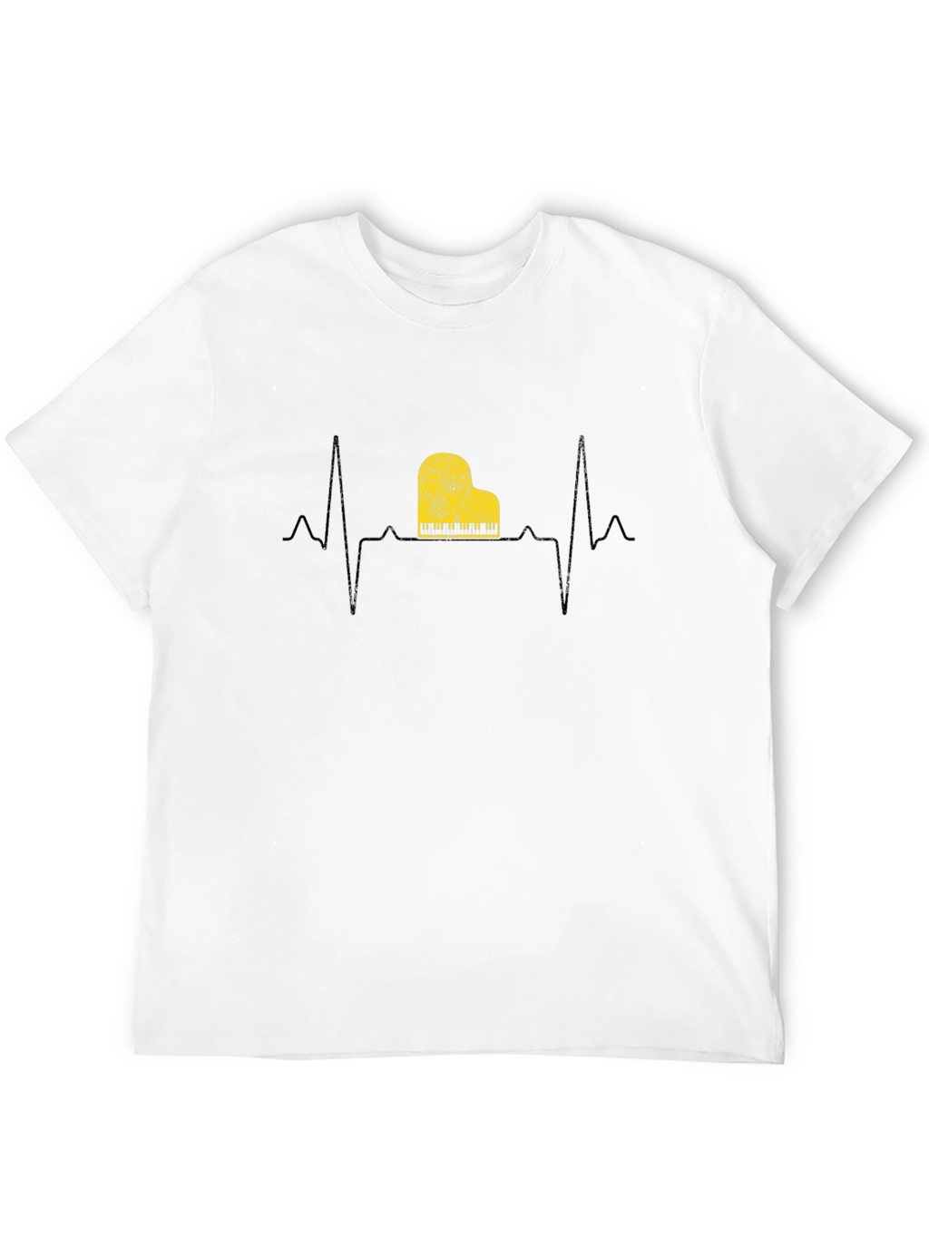 Piano Heartbeat Graphic T-Shirt - Music Lover Tee