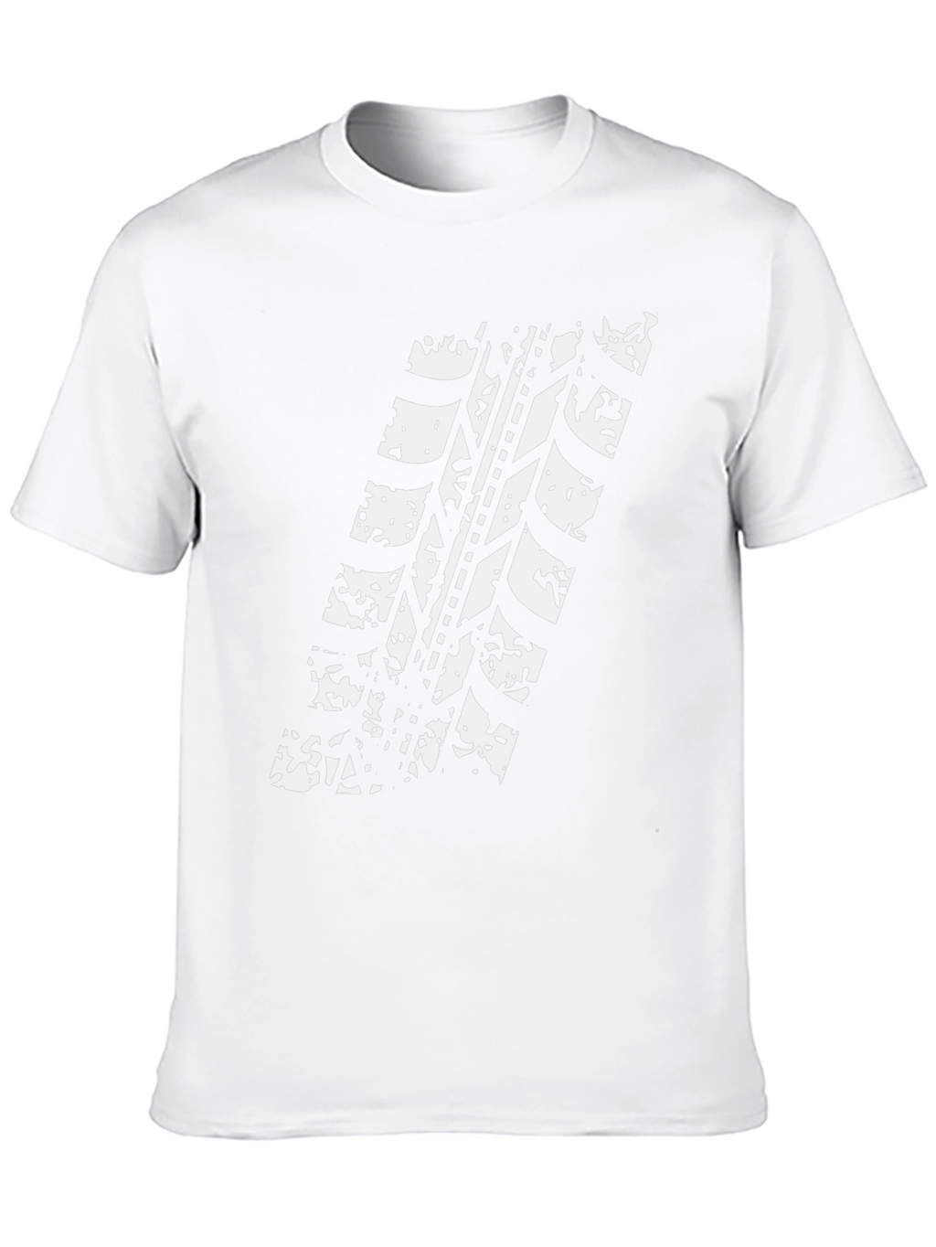 Tire Track Graphic Tee - Black Cotton Casual Shirt