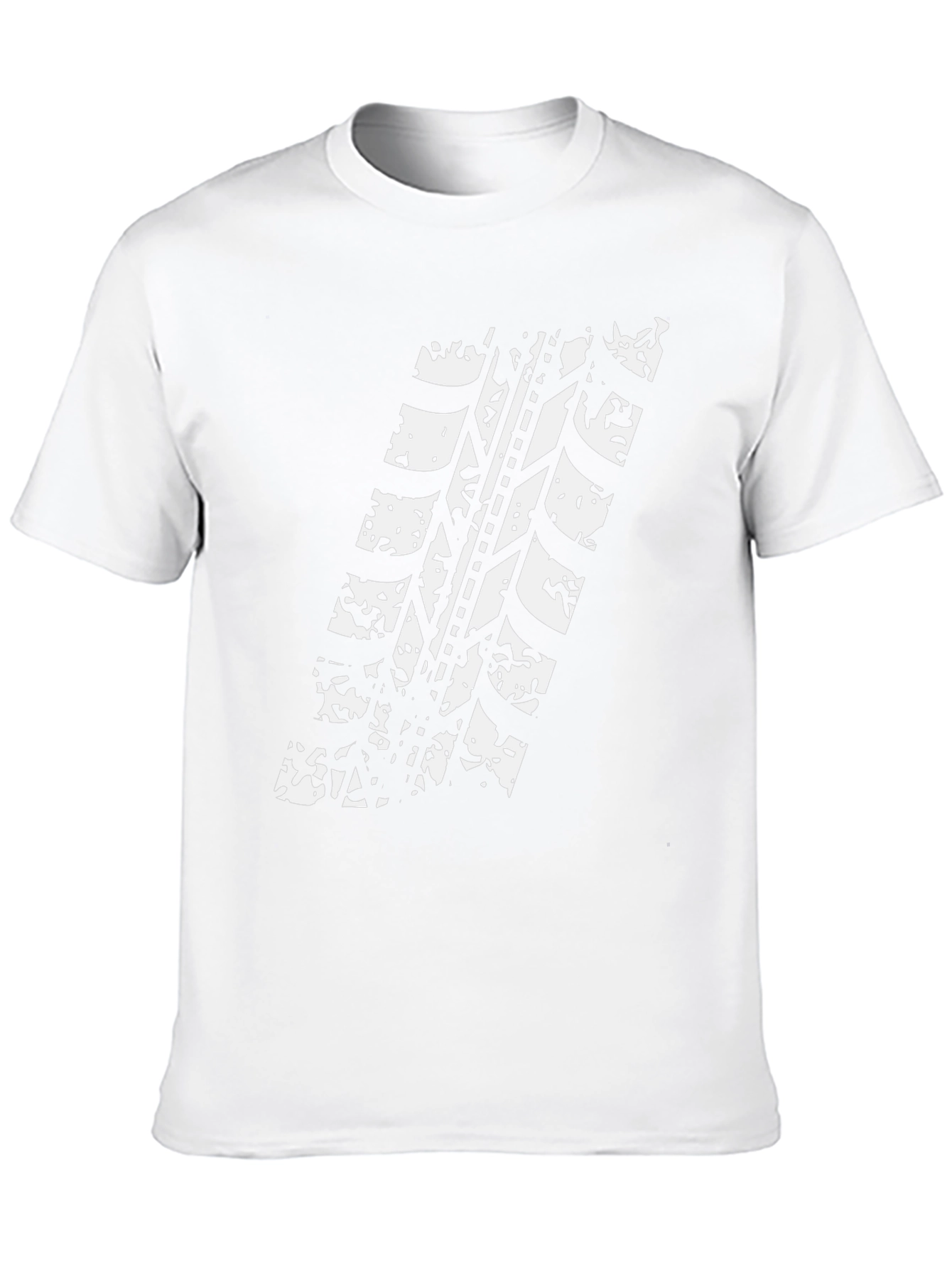 Tire Track Graphic Tee - Black Cotton Casual Shirt