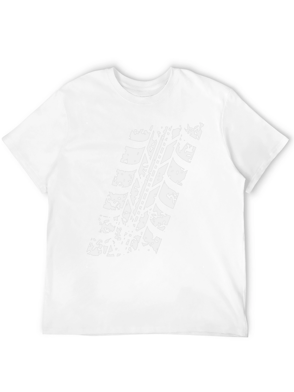 Tire Track Graphic Tee - Black Cotton Casual Shirt