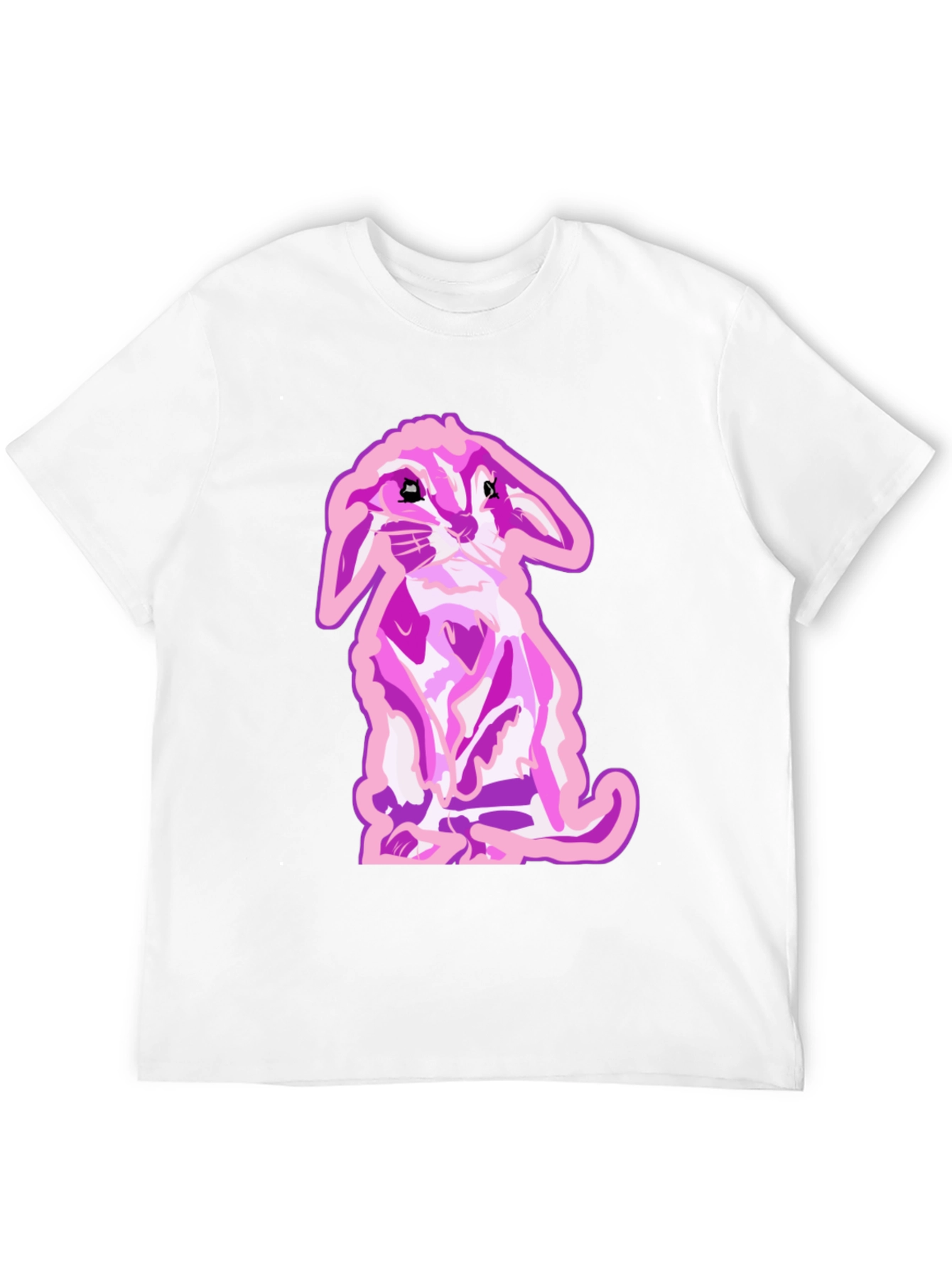Bunny Graphic Tee - Black Cotton Blend