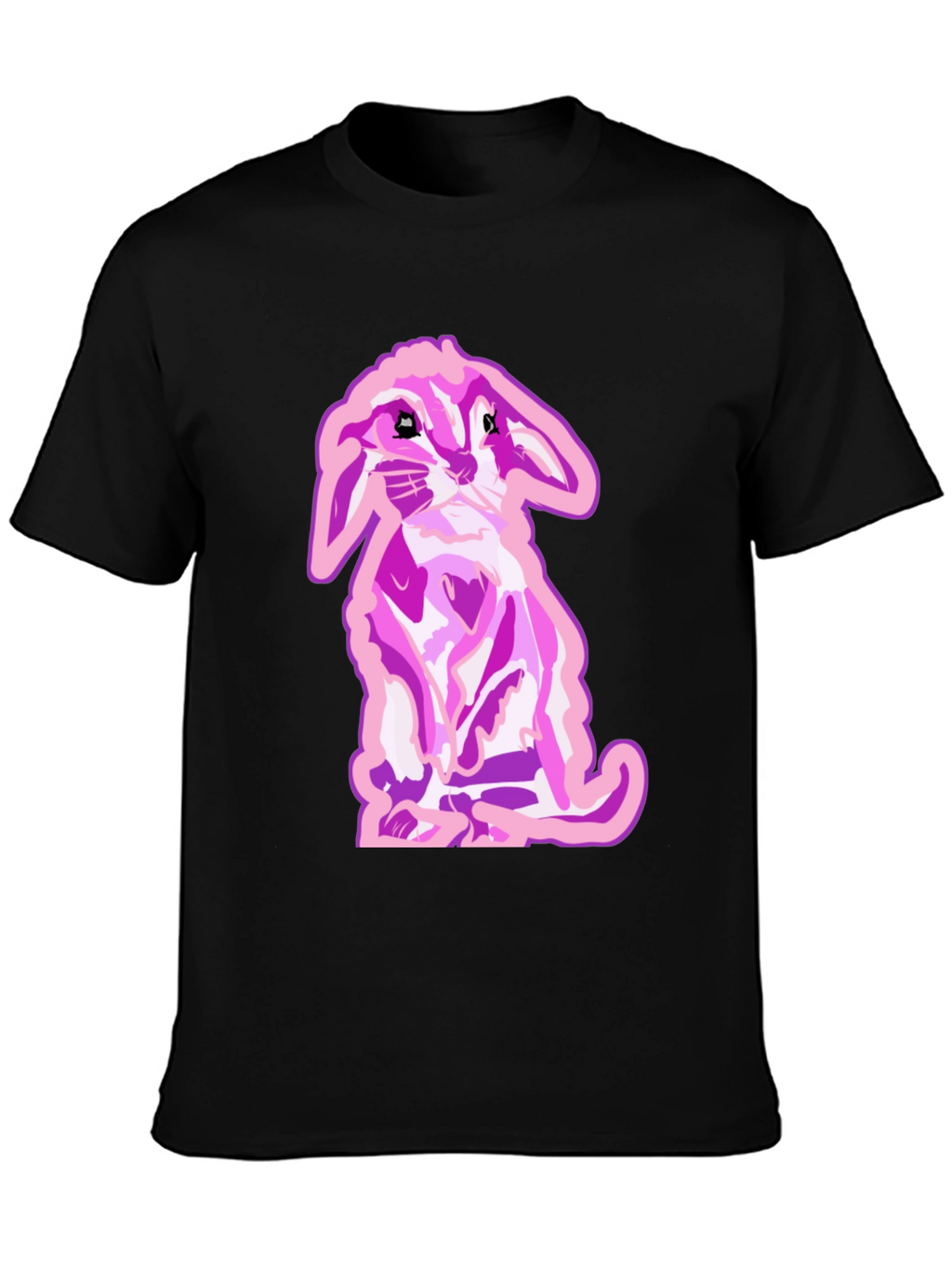 Bunny Graphic Tee - Black Cotton Blend