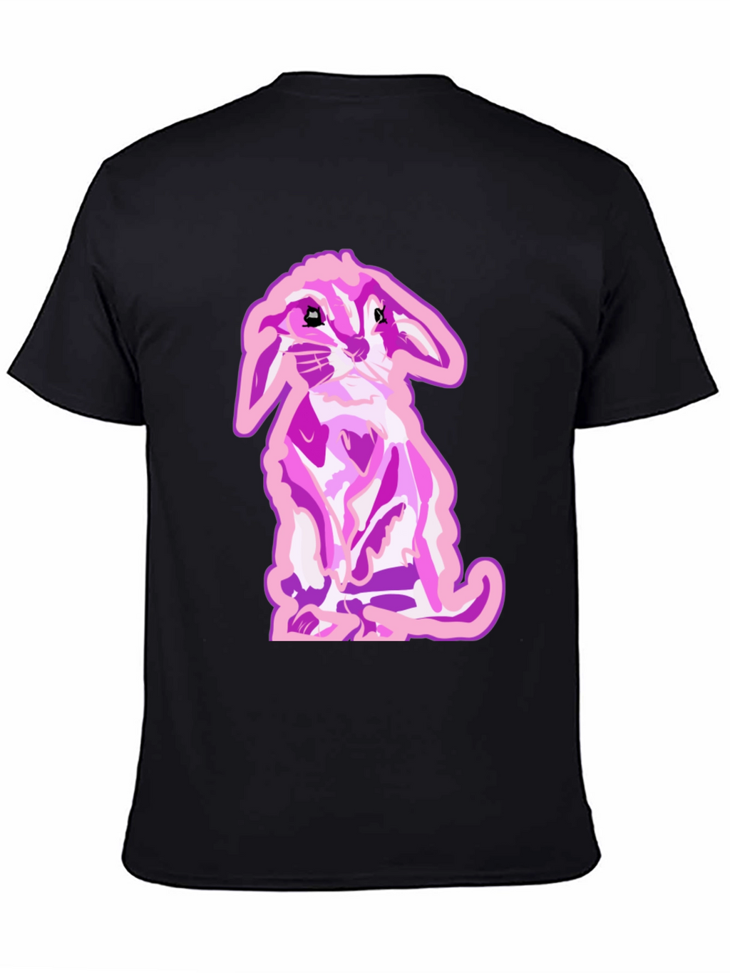 Bunny Graphic Tee - Black Cotton Blend