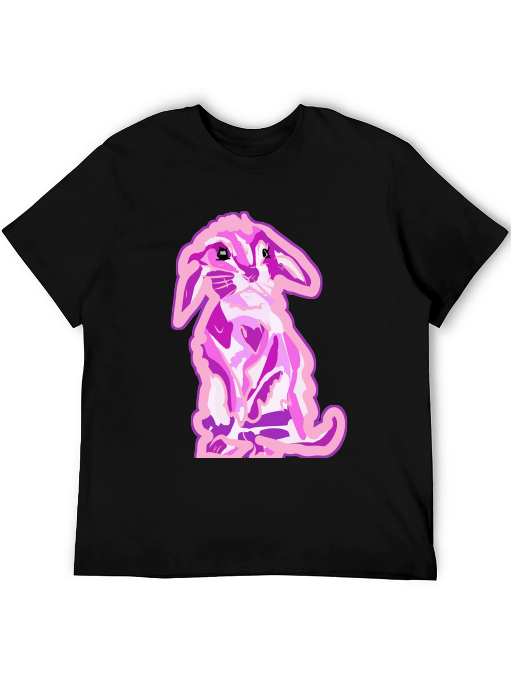 Bunny Graphic Tee - Black Cotton Blend