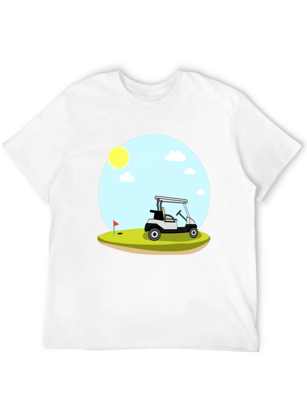 Golf Cart Scene Graphic T-Shirt