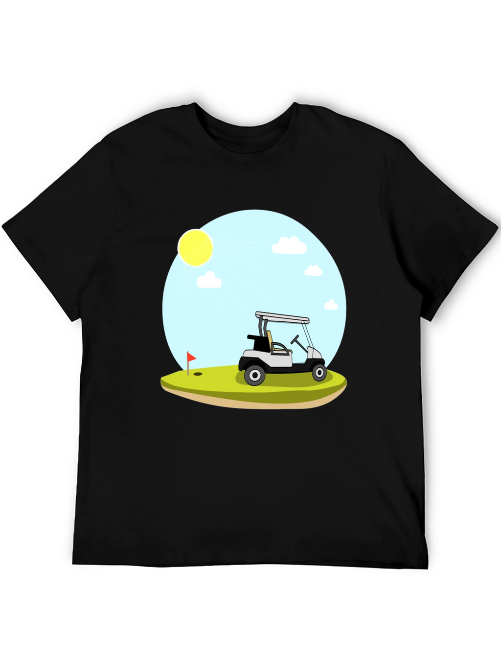 Golf Cart Scene Graphic T-Shirt